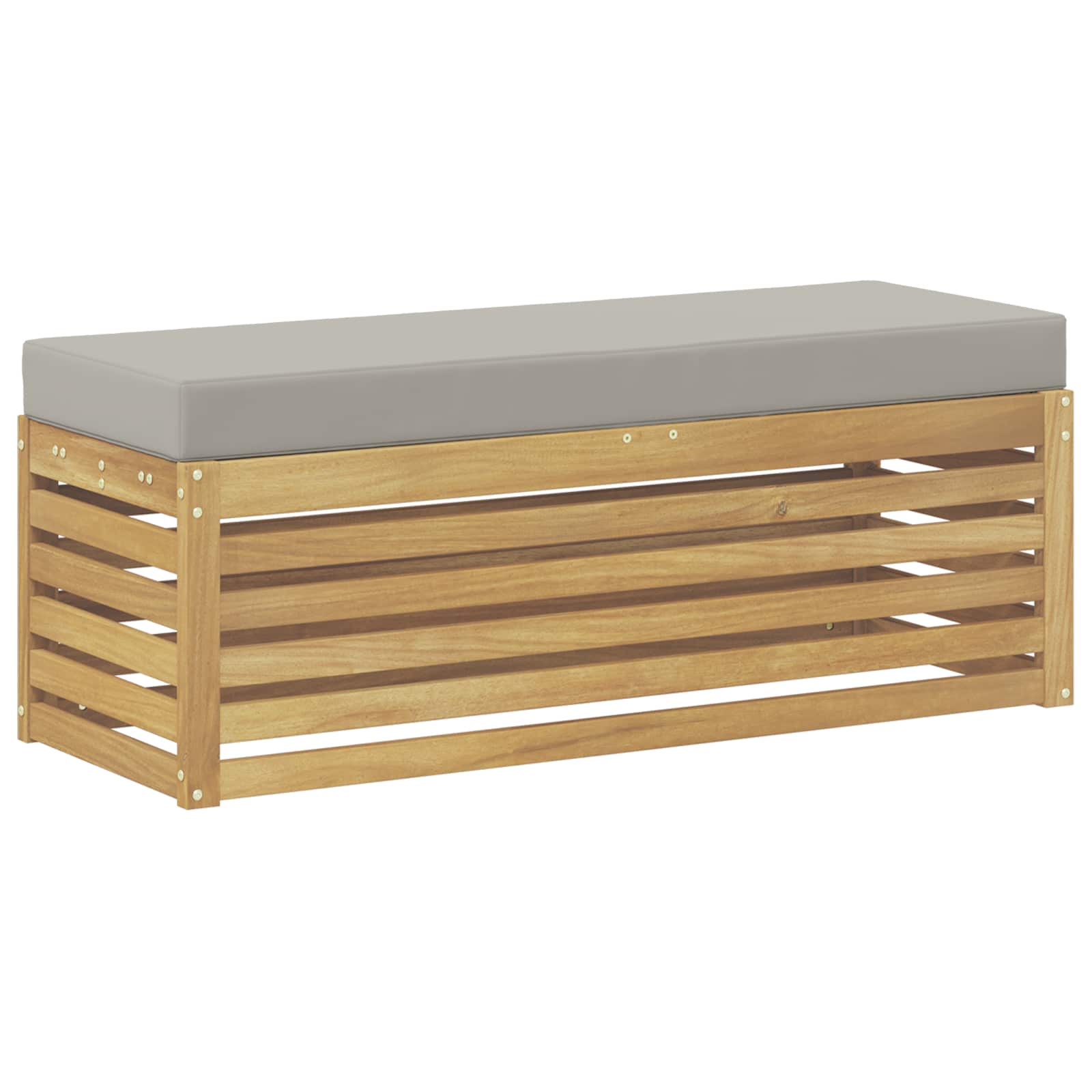 Outdoor Hocker Bank Weiß 115 x 43 x 45 cm Massivholz Akazie
