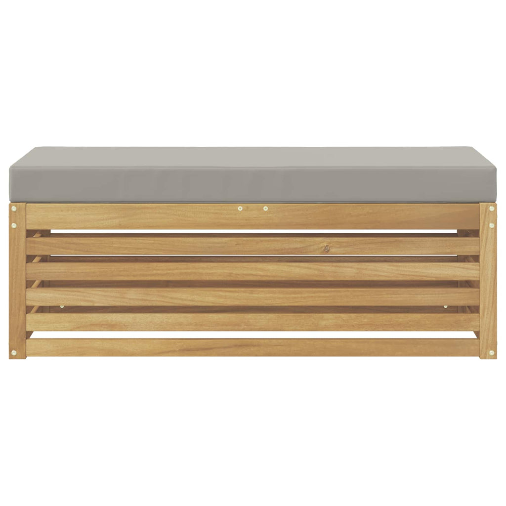 Outdoor Hocker Bank Weiß 115 x 43 x 45 cm Massivholz Akazie