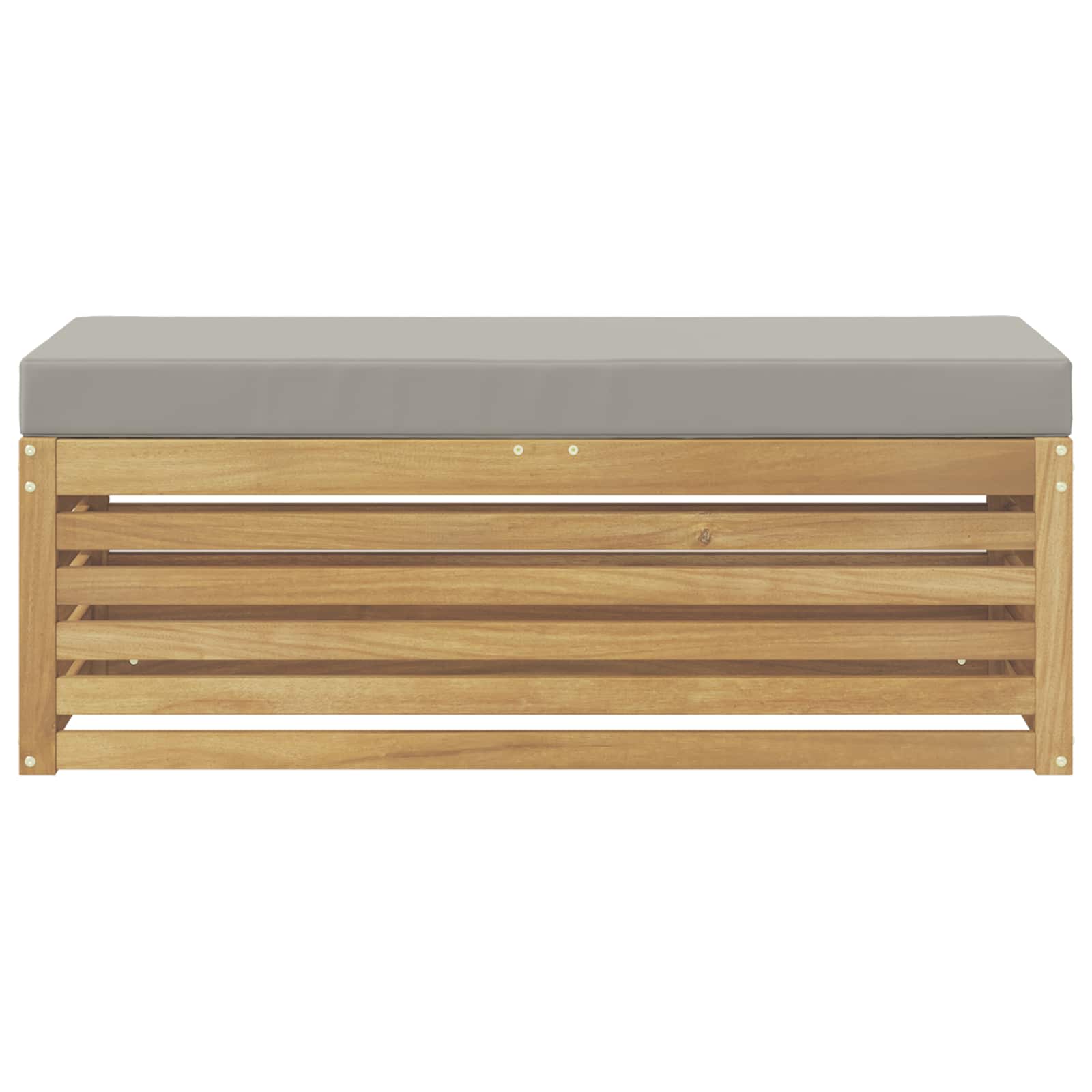 Outdoor Hocker Bank Weiß 115 x 43 x 45 cm Massivholz Akazie