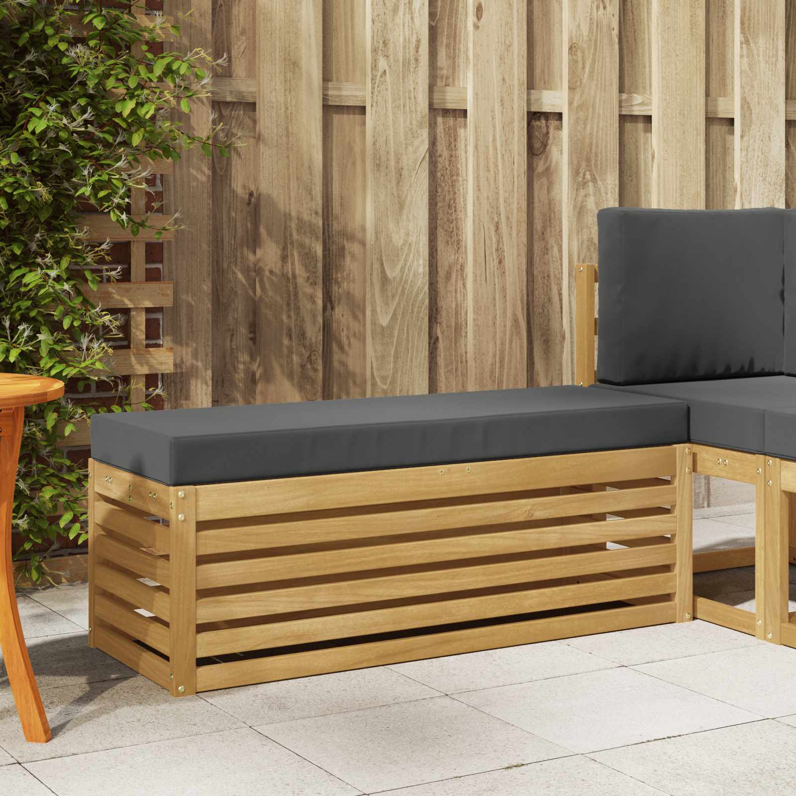 Outdoor-Sofagarnitur Weiß und Anthrazit 115 x 43 x 45 cm