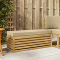 Outdoor Hocker Bank Weiß 115 x 43 x 45 cm Massivholz Akazie