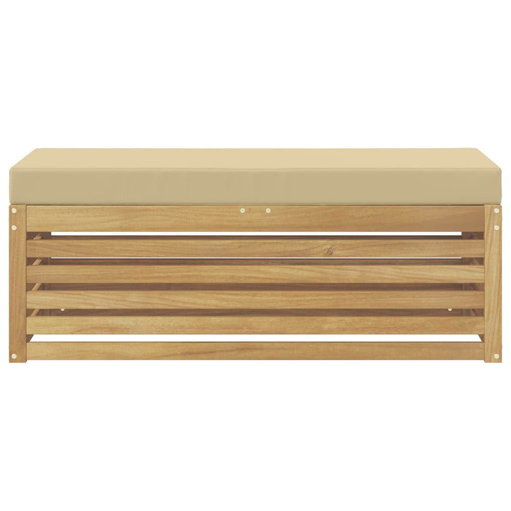 Outdoor Hocker Bank Weiß 115 x 43 x 45 cm Massivholz Akazie