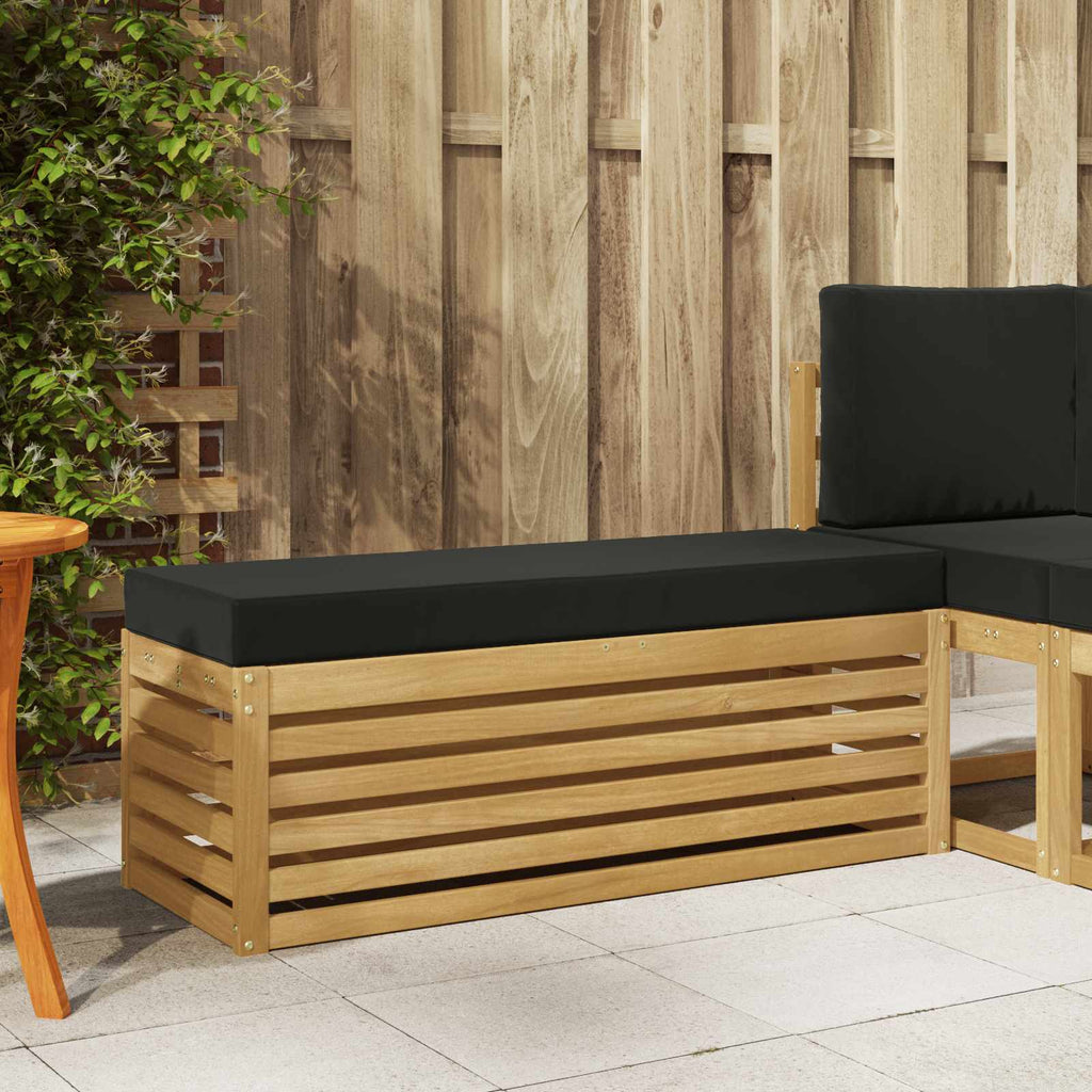 Outdoor Hocker Bank Weiß 115 x 43 x 45 cm Massivholz Akazie