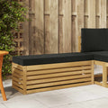 Outdoor Hocker Bank Weiß 115 x 43 x 45 cm Massivholz Akazie