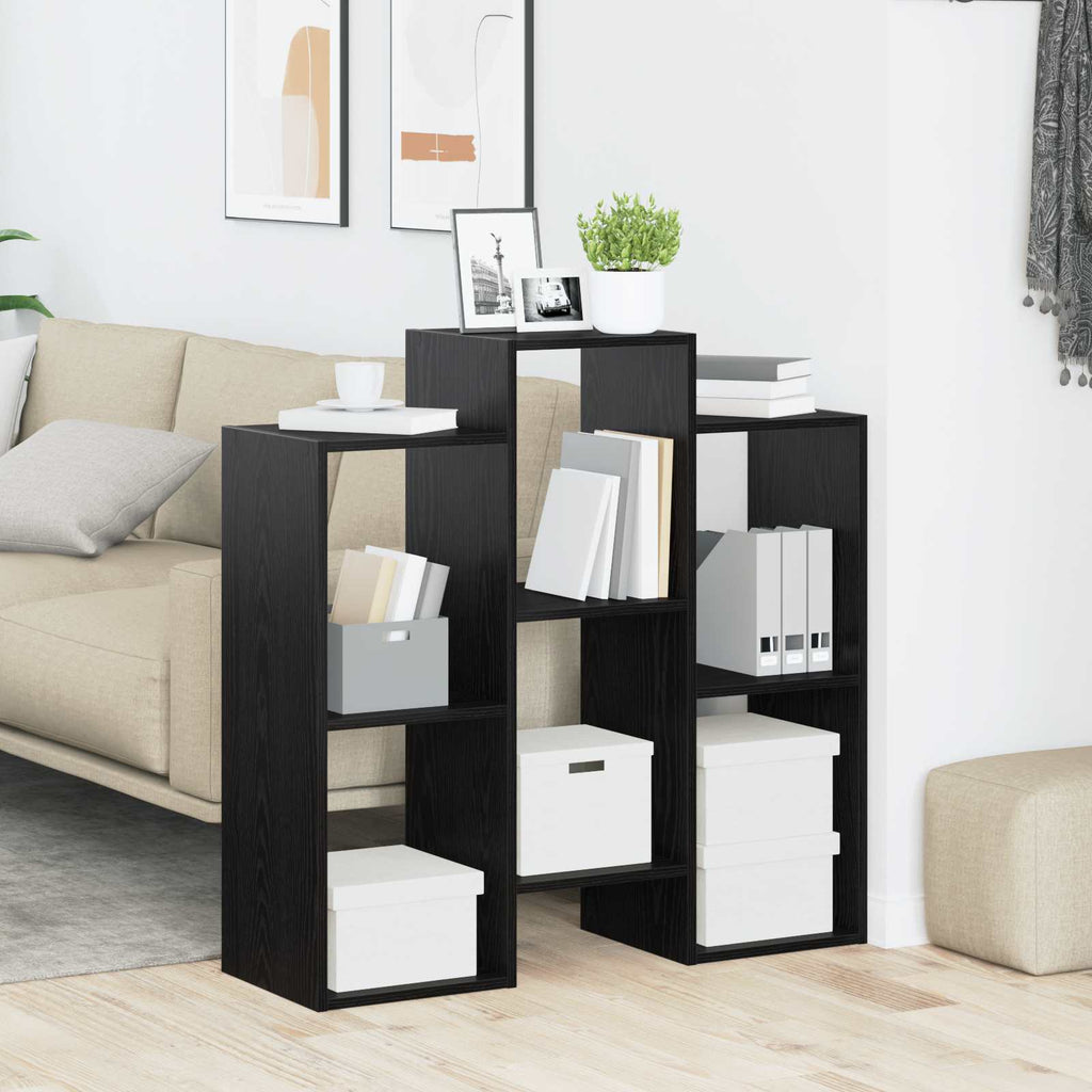 Sideboard Schwarz Eichen-Optik 90 x 30 x 90 cm