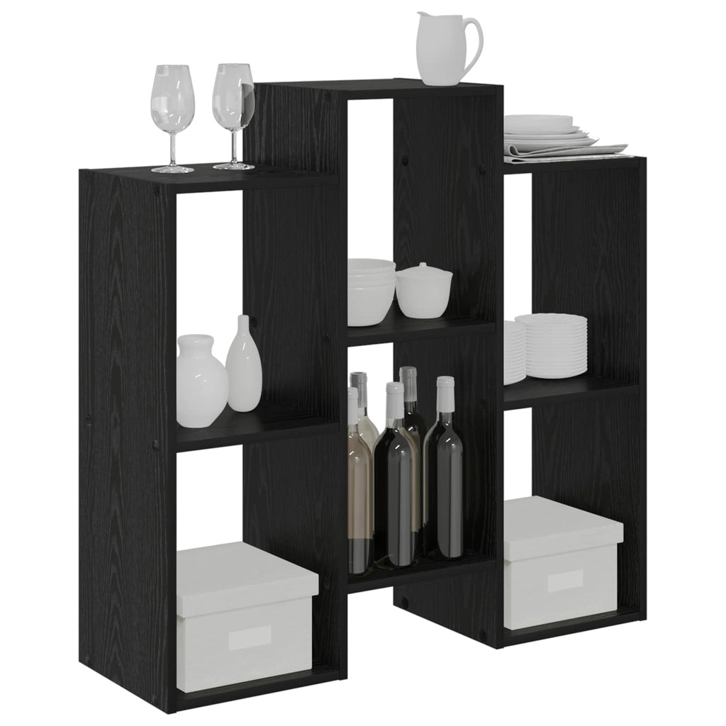Sideboard Schwarz Eichen-Optik 90 x 30 x 90 cm