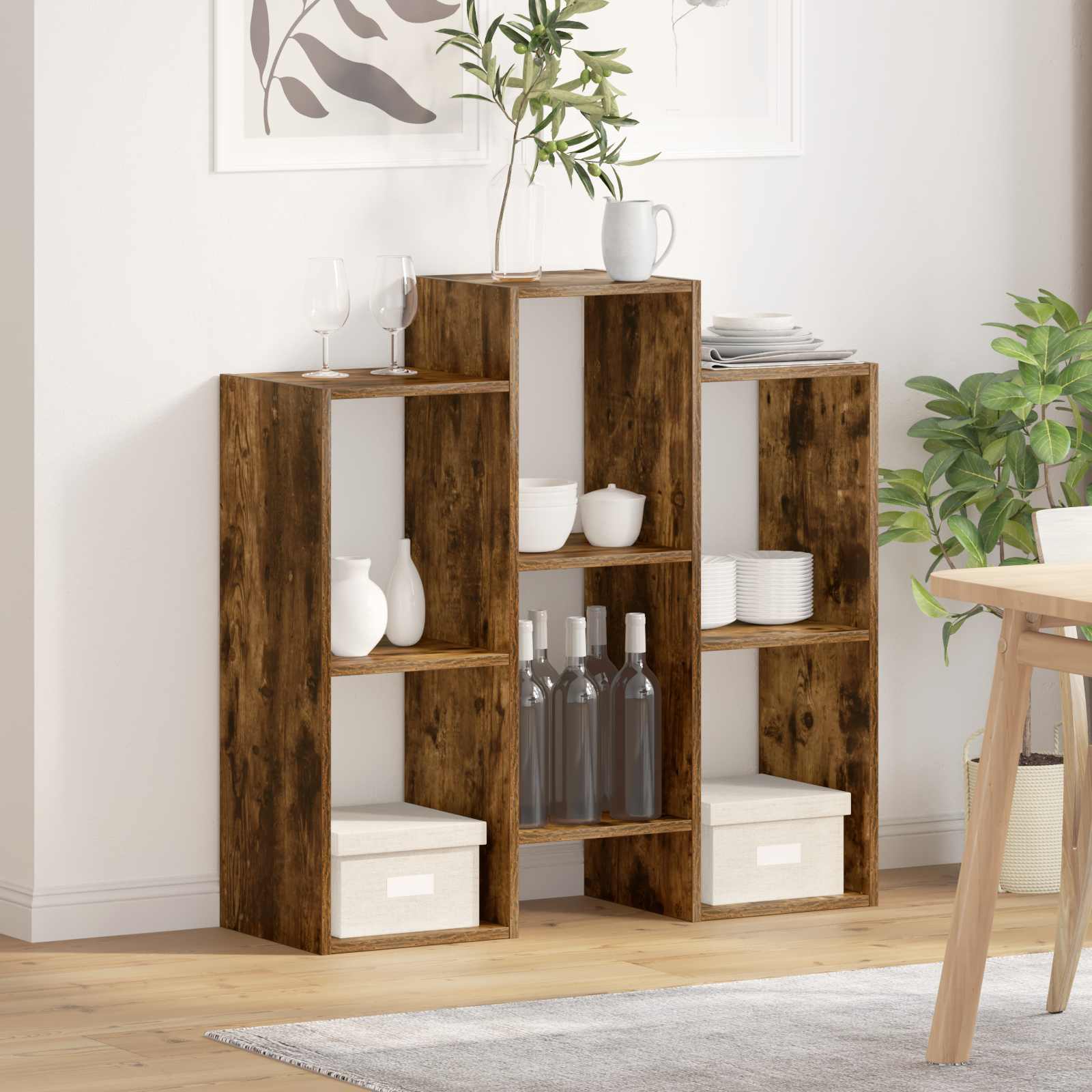 Sideboard Geräucherte Eiche 90 x 30 x 90 cm