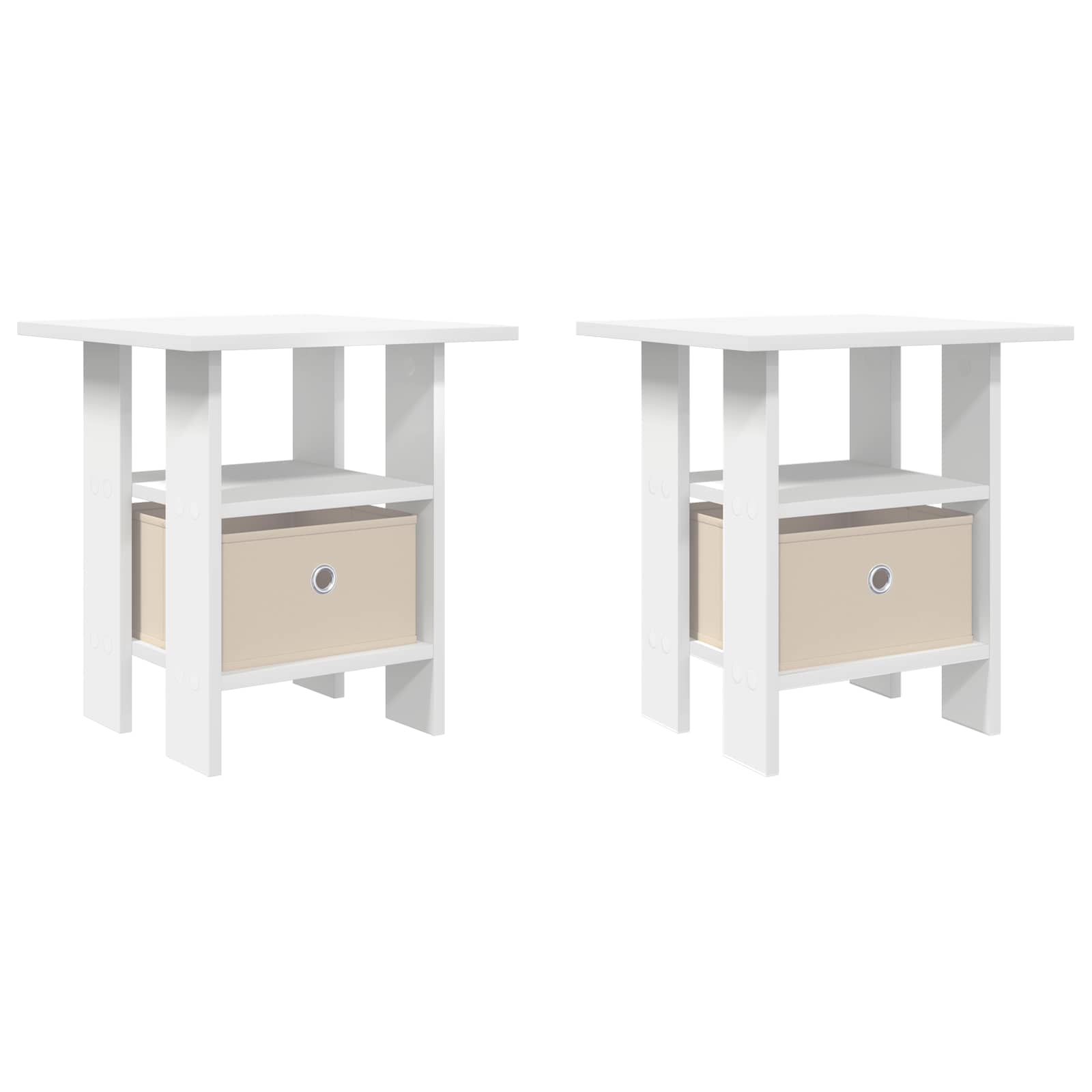 Nachttisch 2 pcs Weiß 41 x 40 x 45 cm Holzwerkstoff