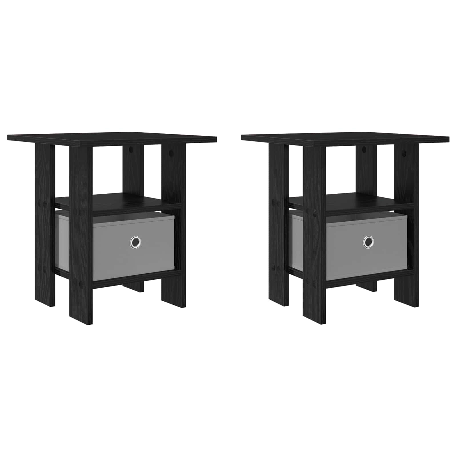 Nachttisch 2 pcs Schwarz Eichen-Optik 41 x 40 x 45 cm
