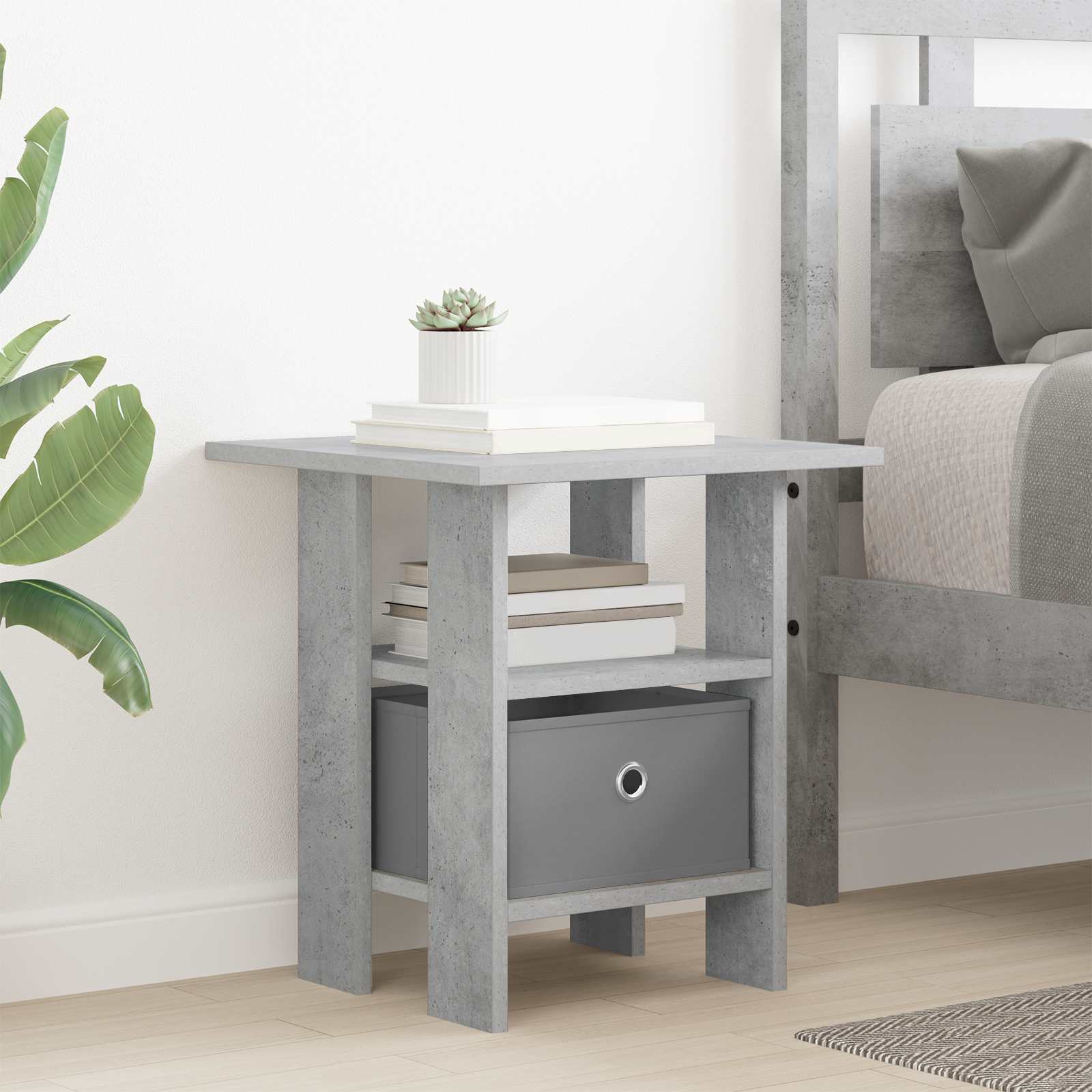 Nachttisch Beton Grau 41 x 40 x 45 cm Holzwerkstoff