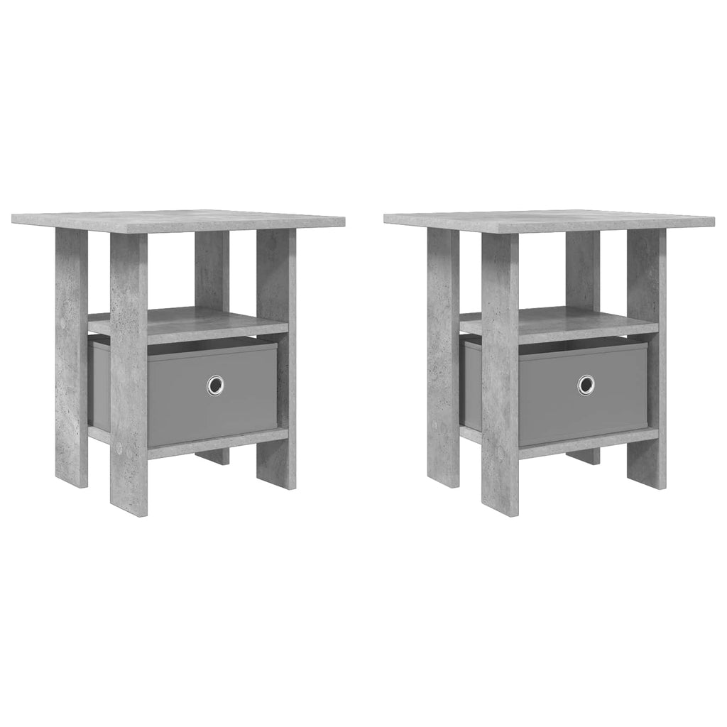 Nachttisch 2 pcs Beton Grau 41 x 40 x 45 cm Holzwerkstoff