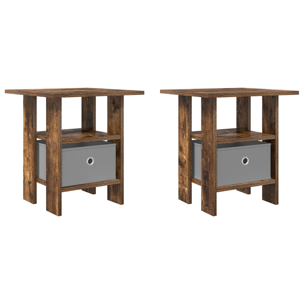 Nachttisch 2 pcs Geräucherte Eiche 41 x 40 x 45 cm