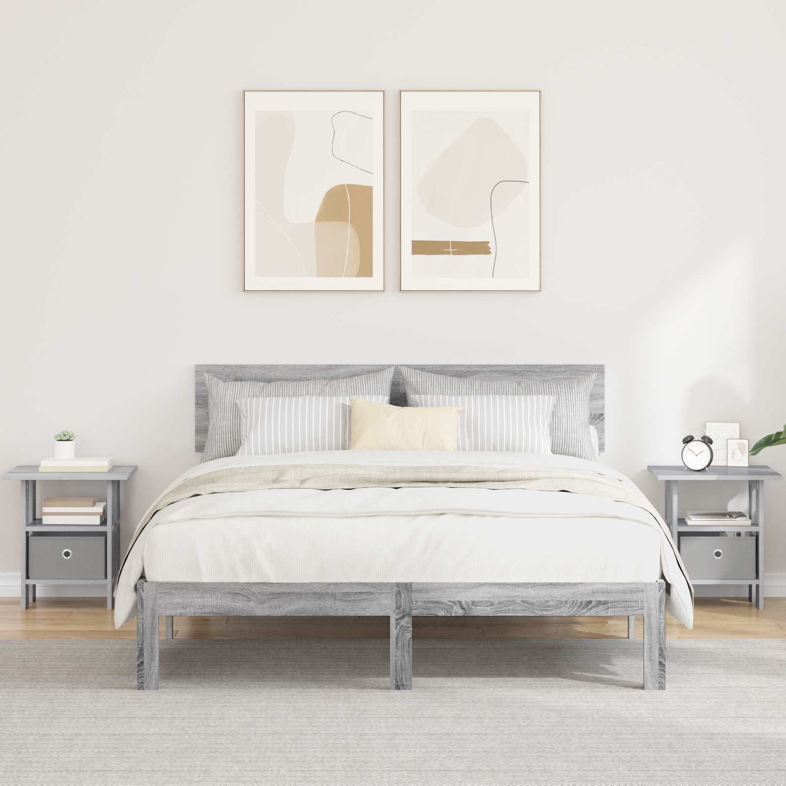Nachttisch 2 pcs Graues Sonoma 41 x 40 x 45 cm Holzwerkstoff