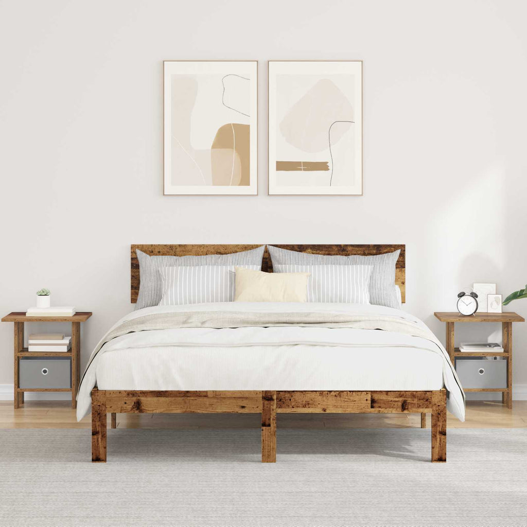 Nachttisch 2 pcs Altholz 41 x 40 x 45 cm Holzwerkstoff