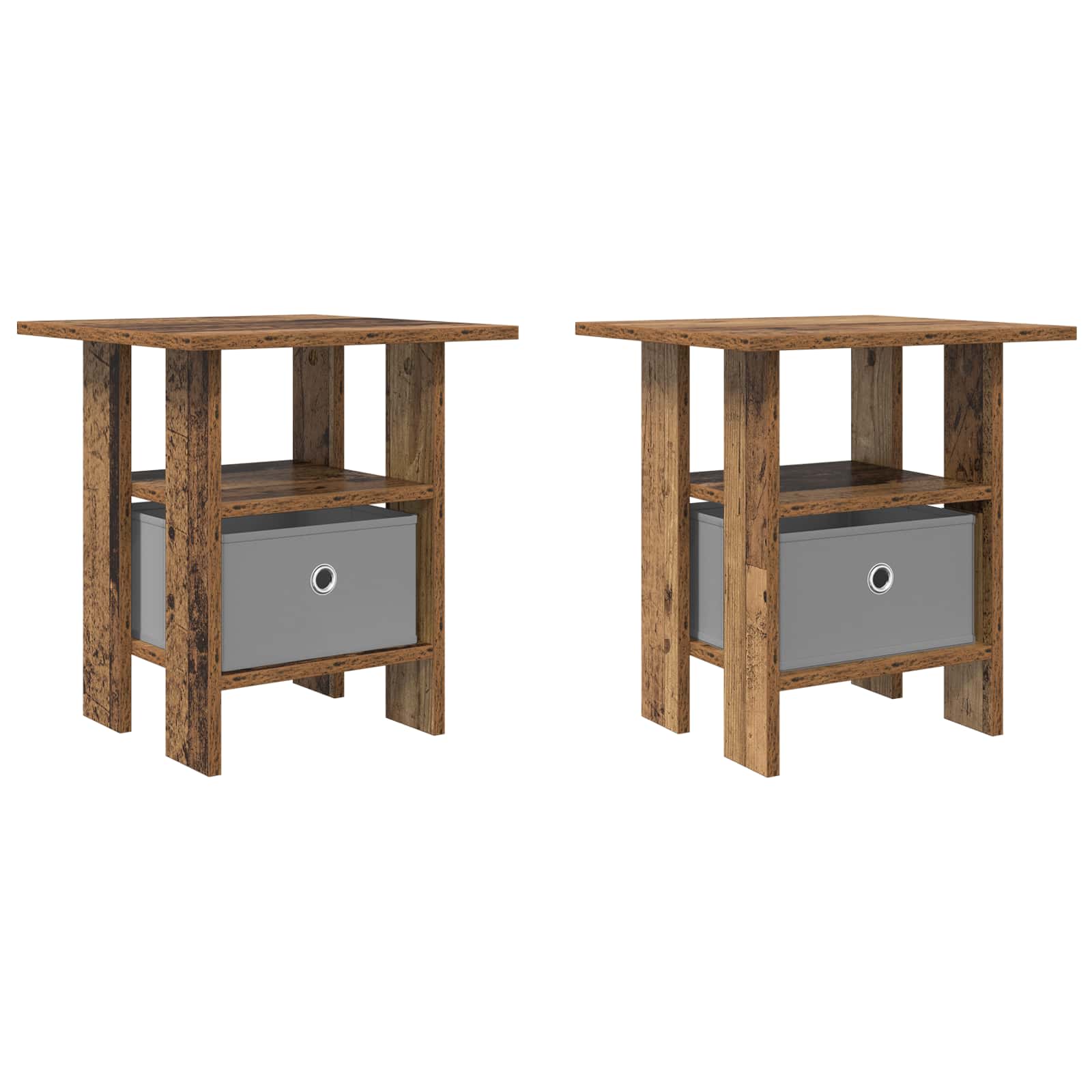 Nachttisch 2 pcs Altholz 41 x 40 x 45 cm Holzwerkstoff