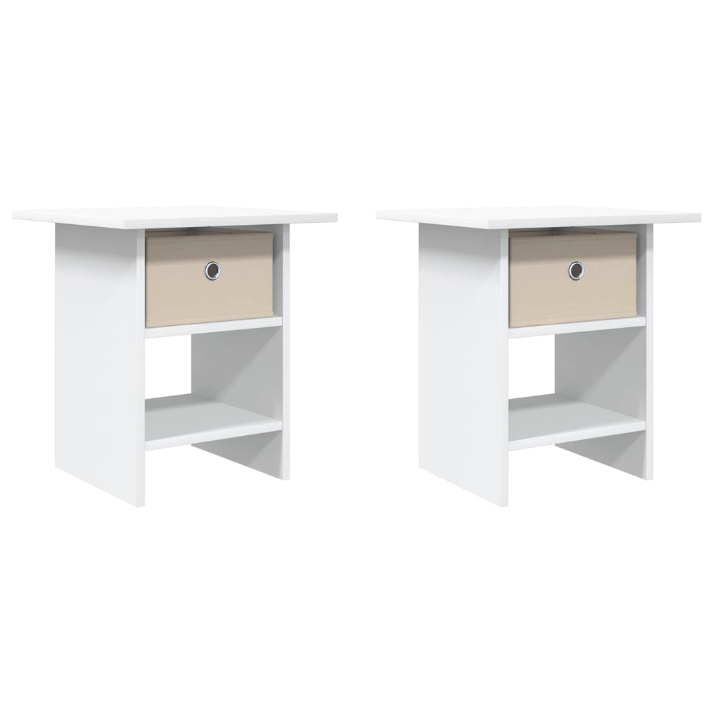 Nachttisch 2 pcs Weiß 41 x 40 x 45 cm Holzwerkstoff