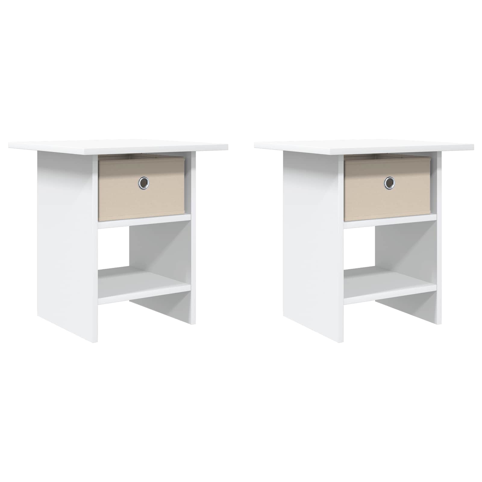Nachttisch 2 pcs Weiß 41 x 40 x 45 cm Holzwerkstoff