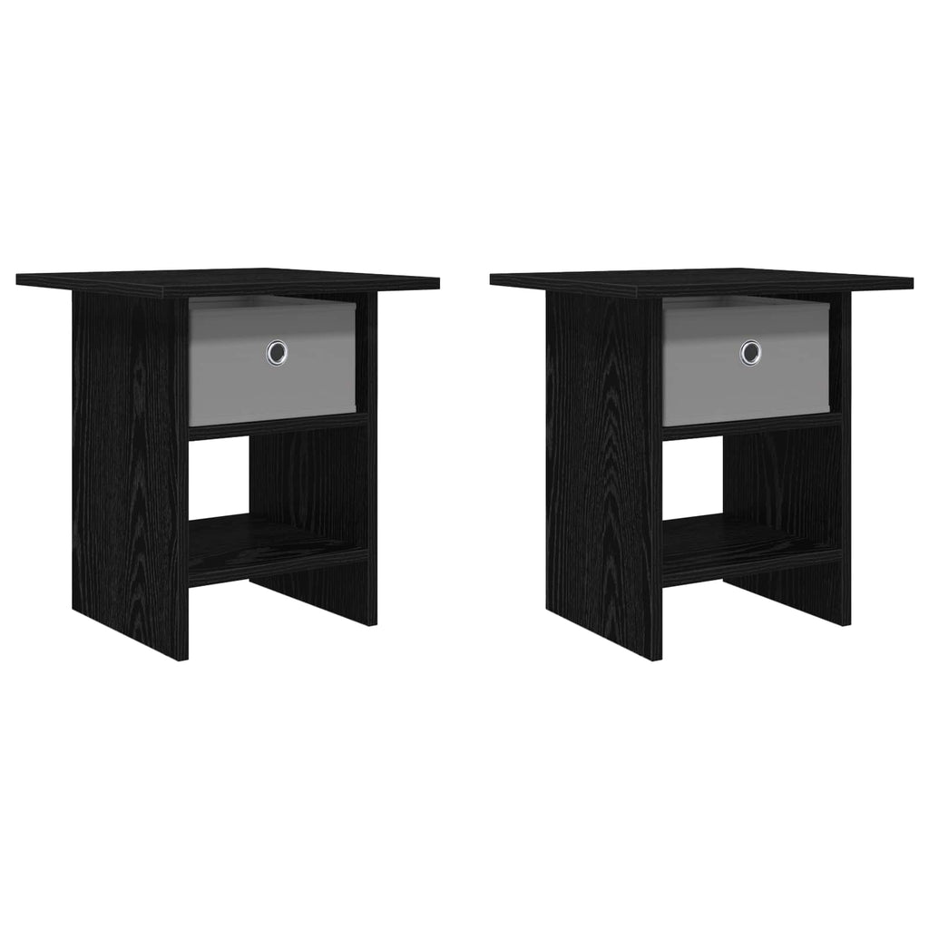Nachttisch 2 pcs Schwarz Eichen-Optik 41 x 40 x 45 cm