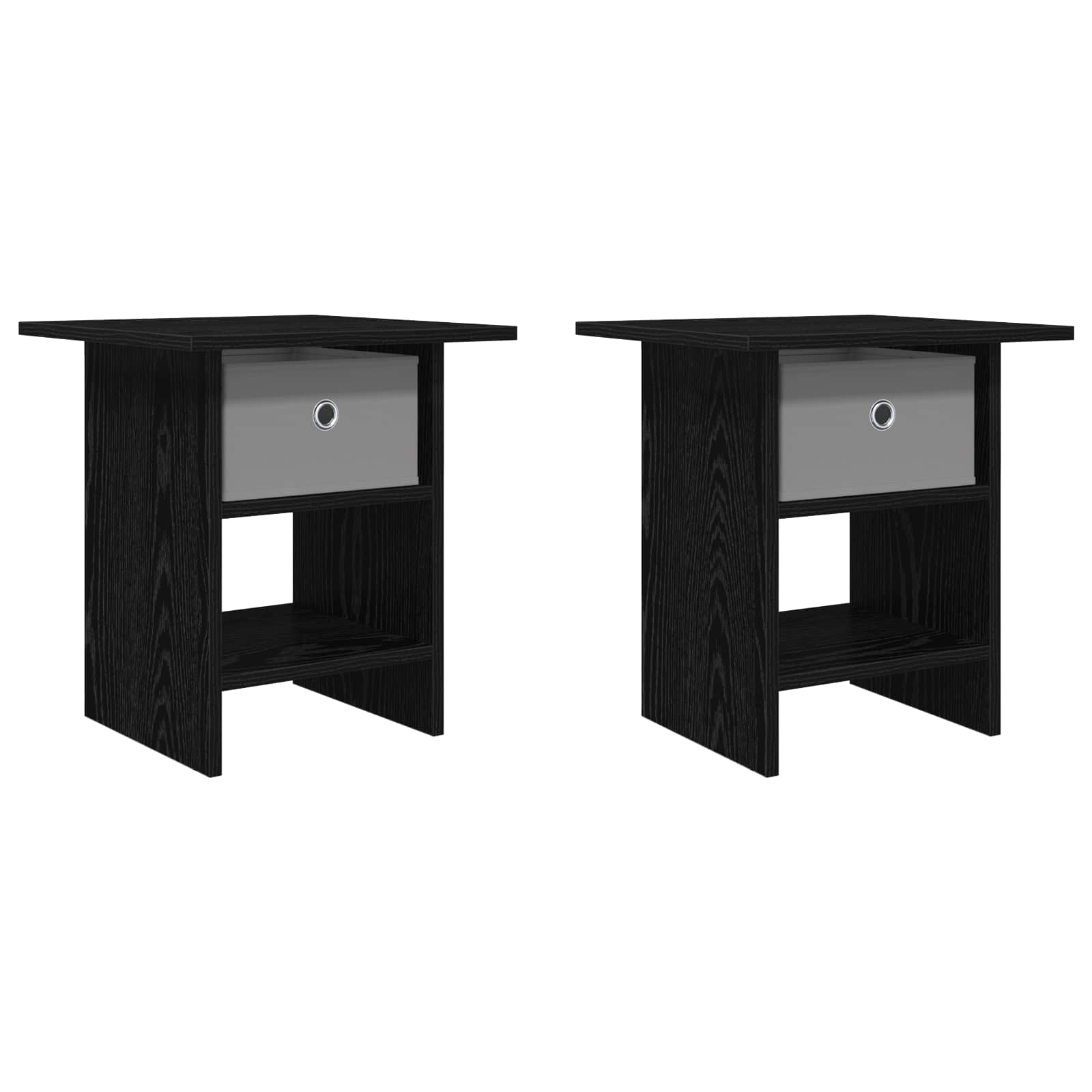 Nachttisch 2 pcs Schwarz Eichen-Optik 41 x 40 x 45 cm