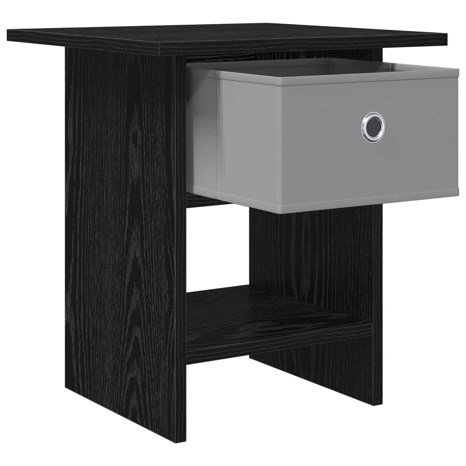 Nachttisch 2 pcs Schwarz Eichen-Optik 41 x 40 x 45 cm