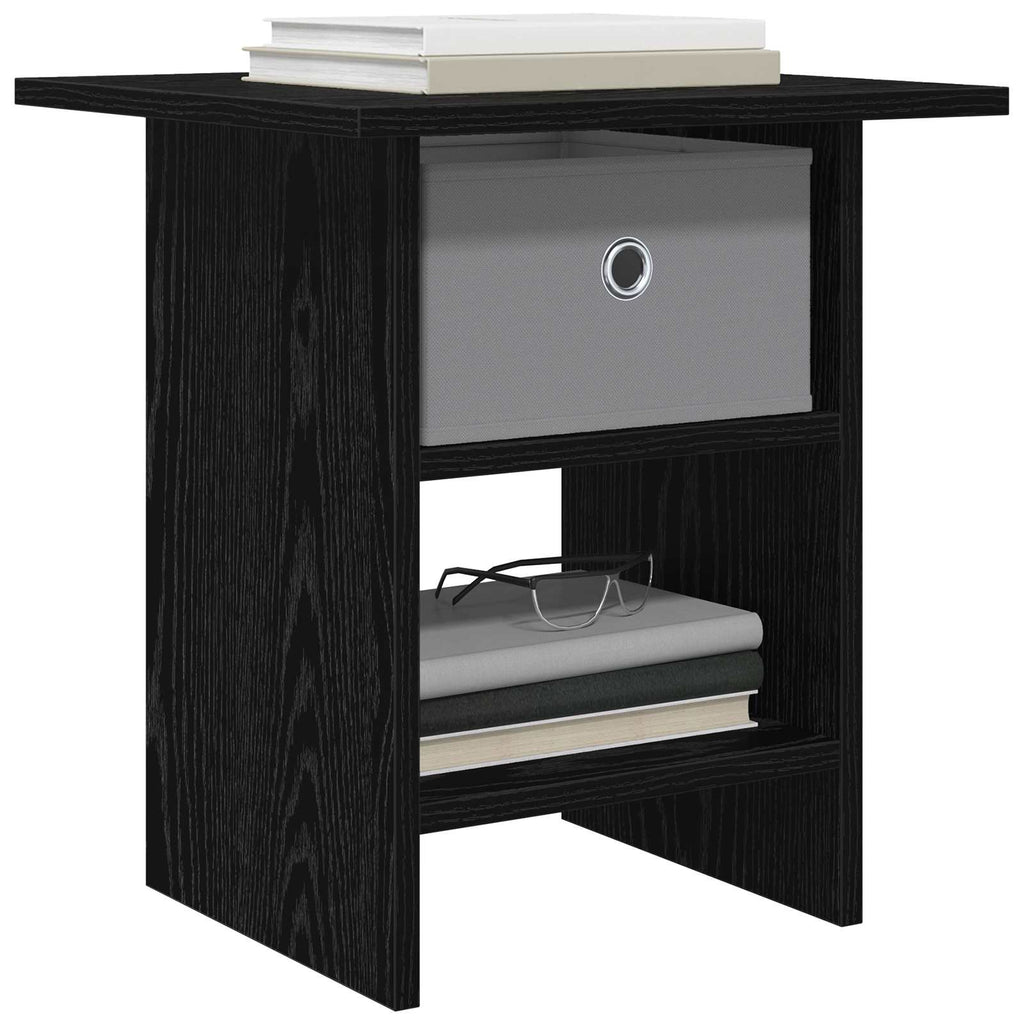Nachttisch 2 pcs Schwarz Eichen-Optik 41 x 40 x 45 cm