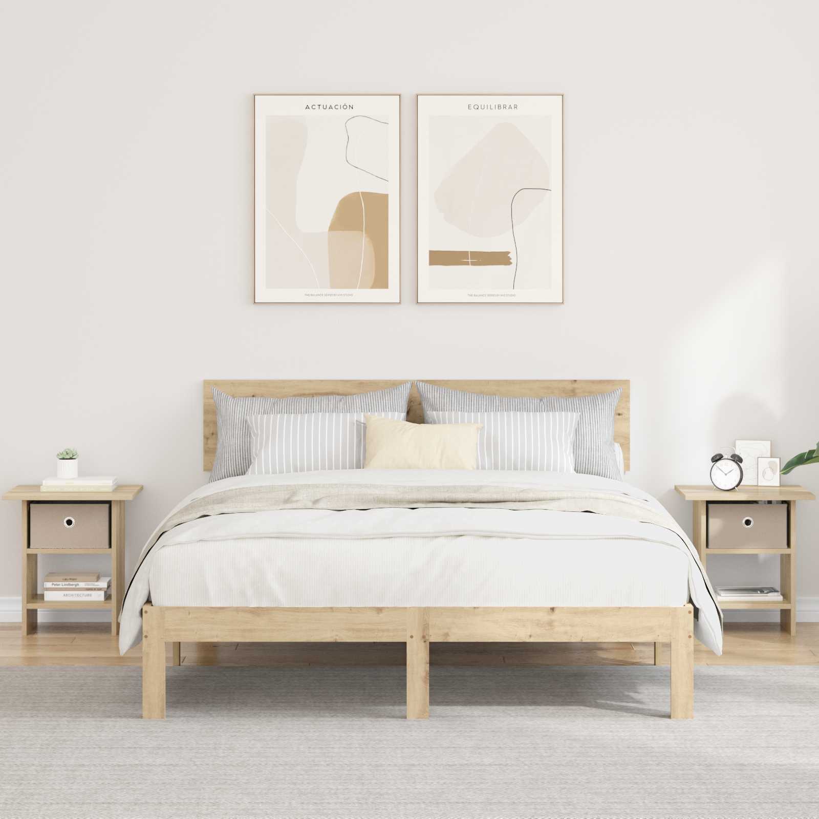Nachttisch 2 pcs Sonoma-Eiche 41 x 40 x 45 cm Holzwerkstoff