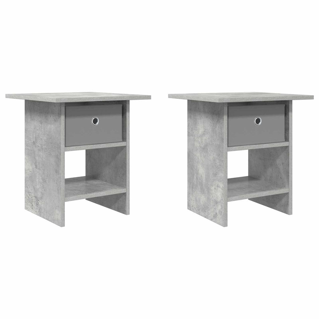 Nachttisch 2 pcs Beton Grau 41 x 40 x 45 cm Holzwerkstoff