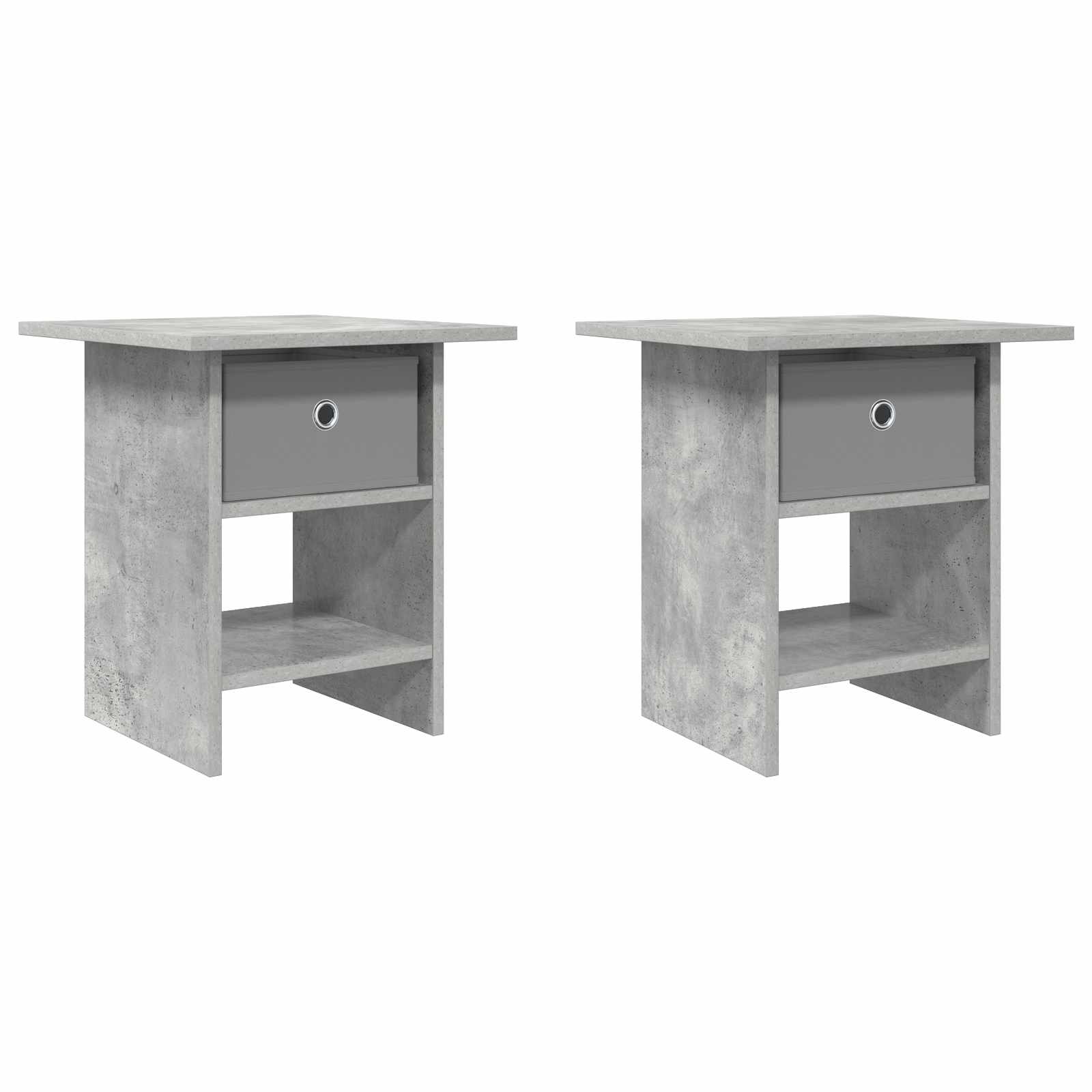 Nachttisch 2 pcs Beton Grau 41 x 40 x 45 cm Holzwerkstoff