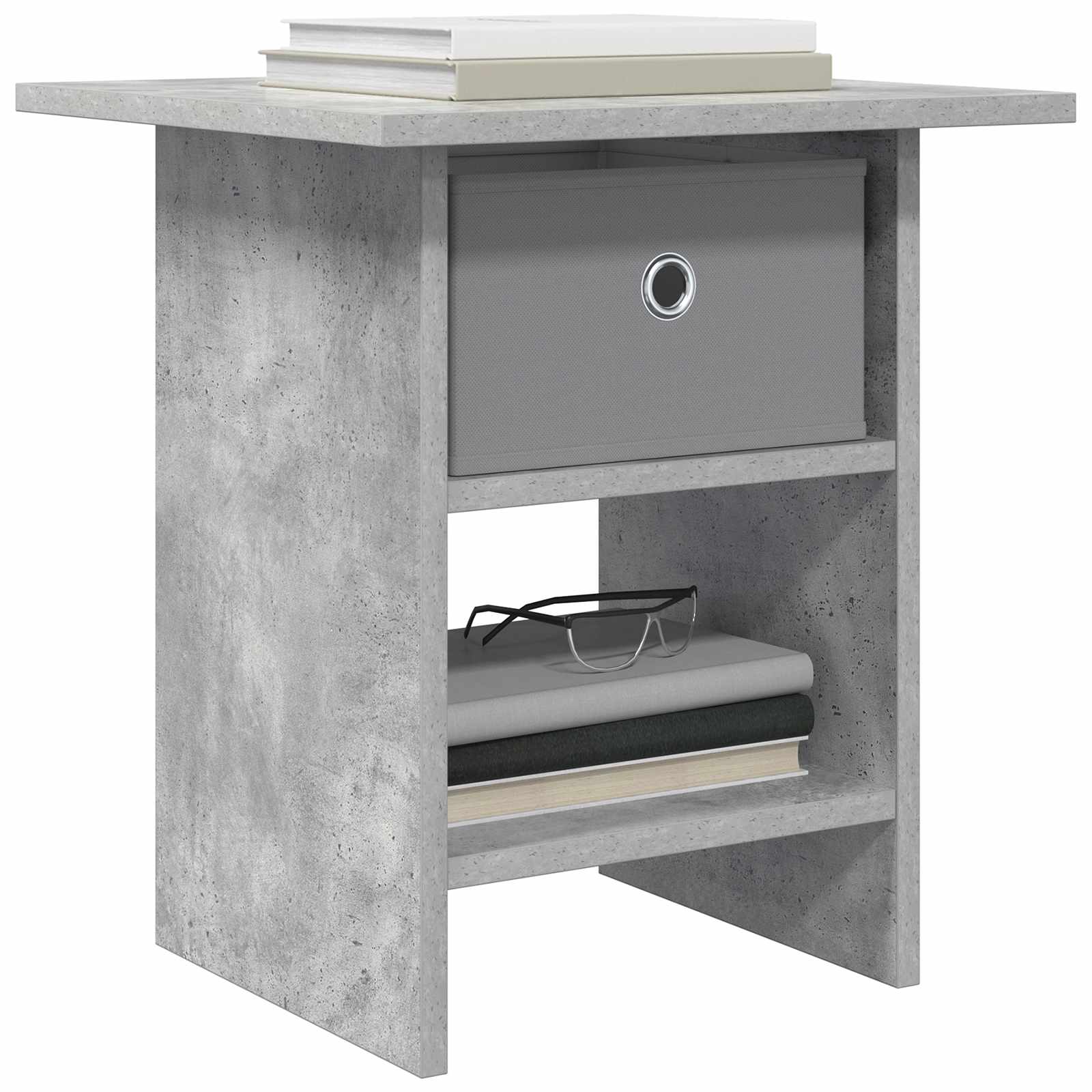 Nachttisch 2 pcs Beton Grau 41 x 40 x 45 cm Holzwerkstoff