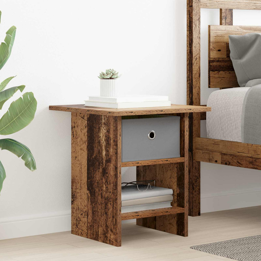 Nachttisch mit Schubladen Altholz 41 x 40 x 45 cm Holzwerkstoff