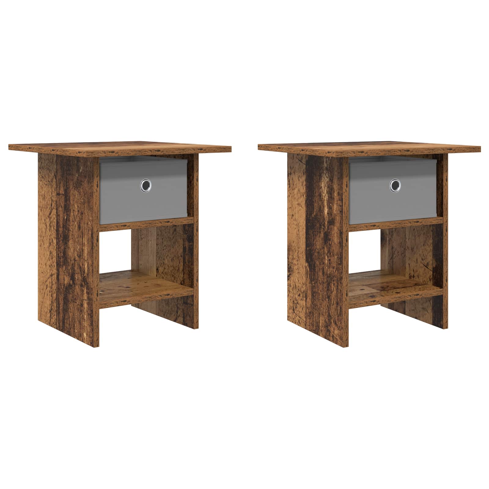 Nachttisch 2 pcs Altholz 41 x 40 x 45 cm Holzwerkstoff