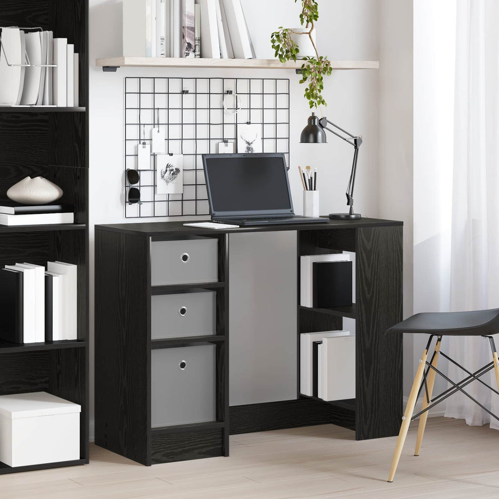 Schreibtisch mit Regal Schwarz Eichen-Optik 100 x 40 x 75 cm