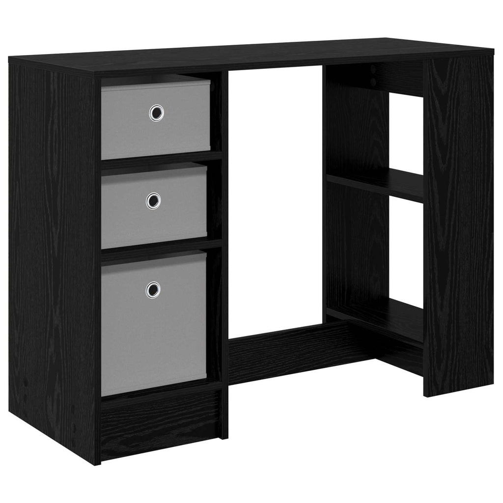 Schreibtisch mit Regal Schwarz Eichen-Optik 100 x 40 x 75 cm