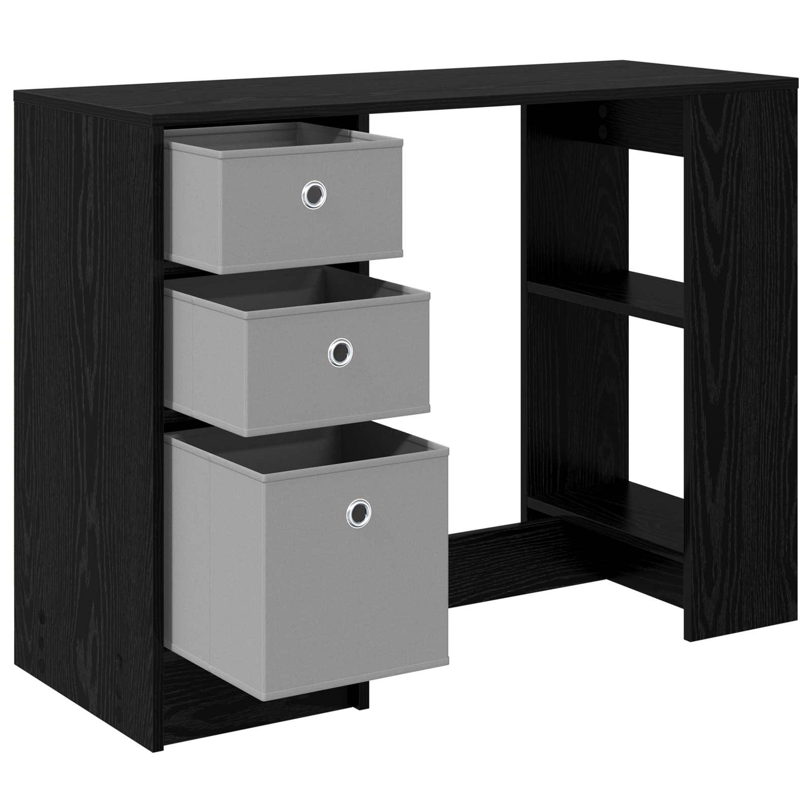 Schreibtisch mit Regal Schwarz Eichen-Optik 100 x 40 x 75 cm