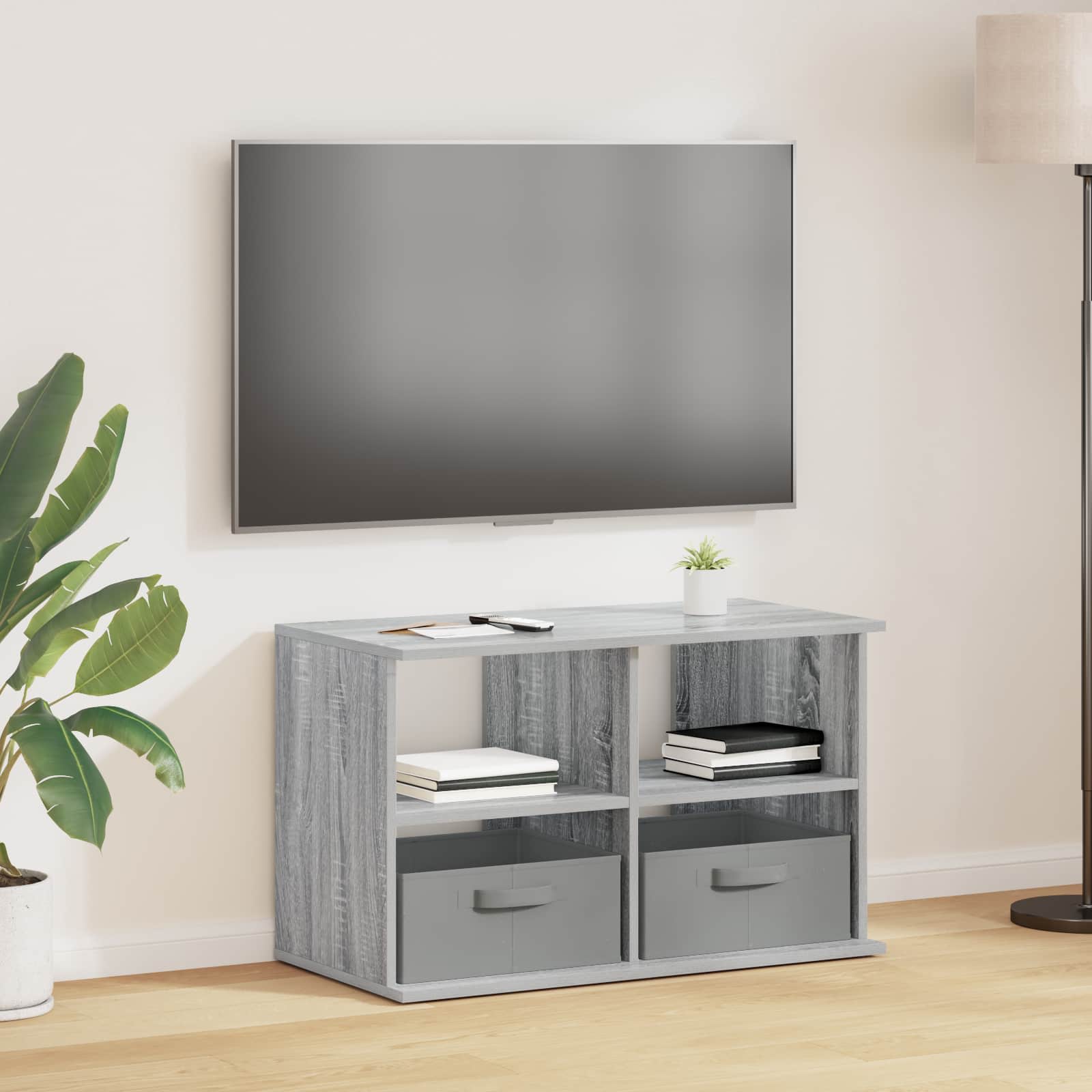 TV-Ständer mit Schubladen Graues Sonoma 79 x 40 x 48 cm