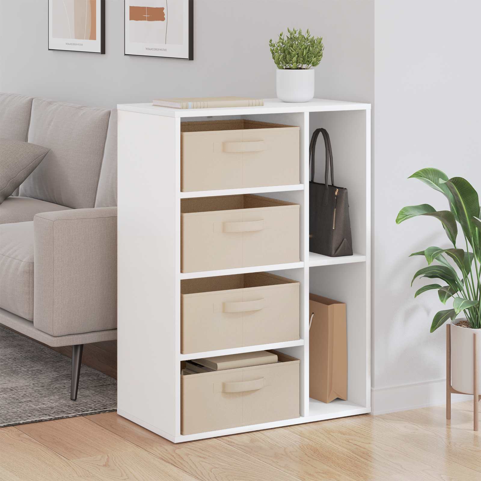 Sideboard mit Schubladen Weiß 60 x 33,5 x 84 cm
