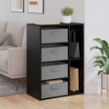 Sideboard mit Schubladen Schwarz Eichen-Optik 60 x 33,5 x 84 cm