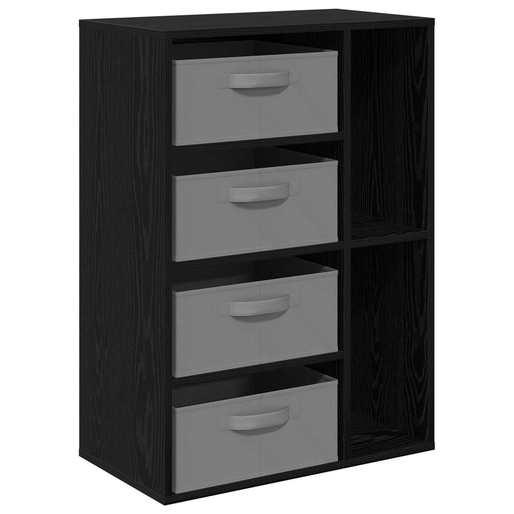 Sideboard mit Schubladen Schwarz Eichen-Optik 60 x 33,5 x 84 cm