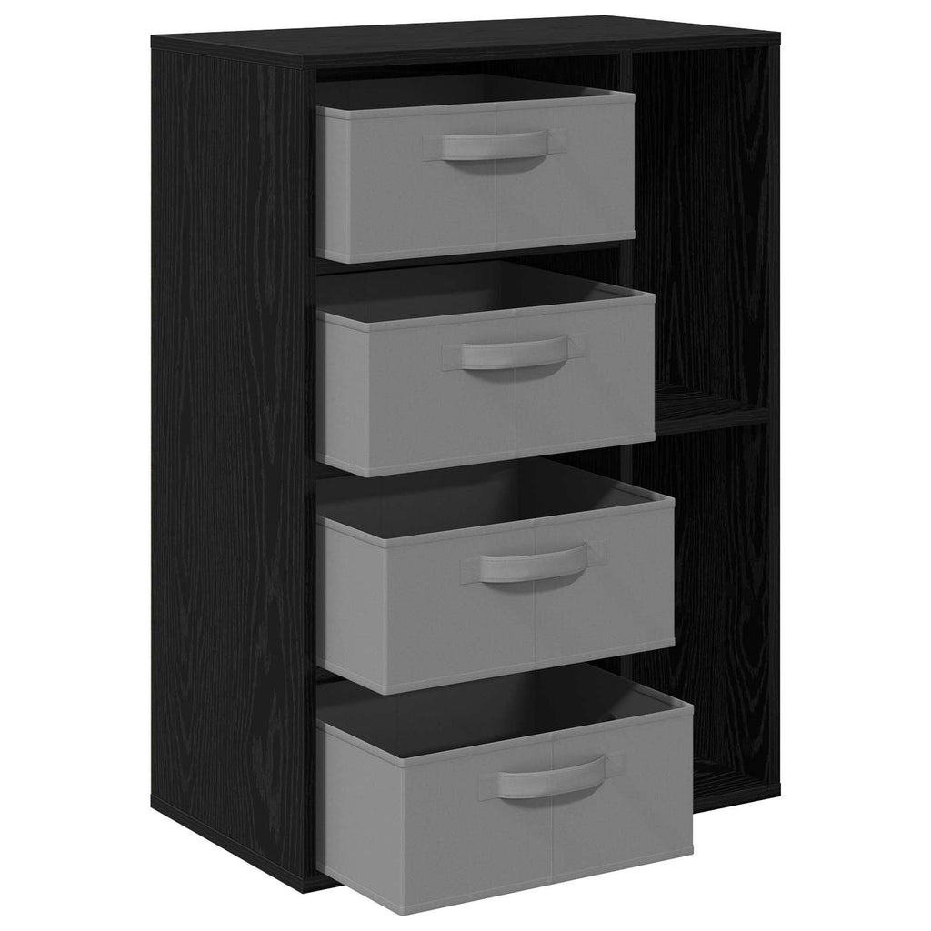 Sideboard mit Schubladen Schwarz Eichen-Optik 60 x 33,5 x 84 cm