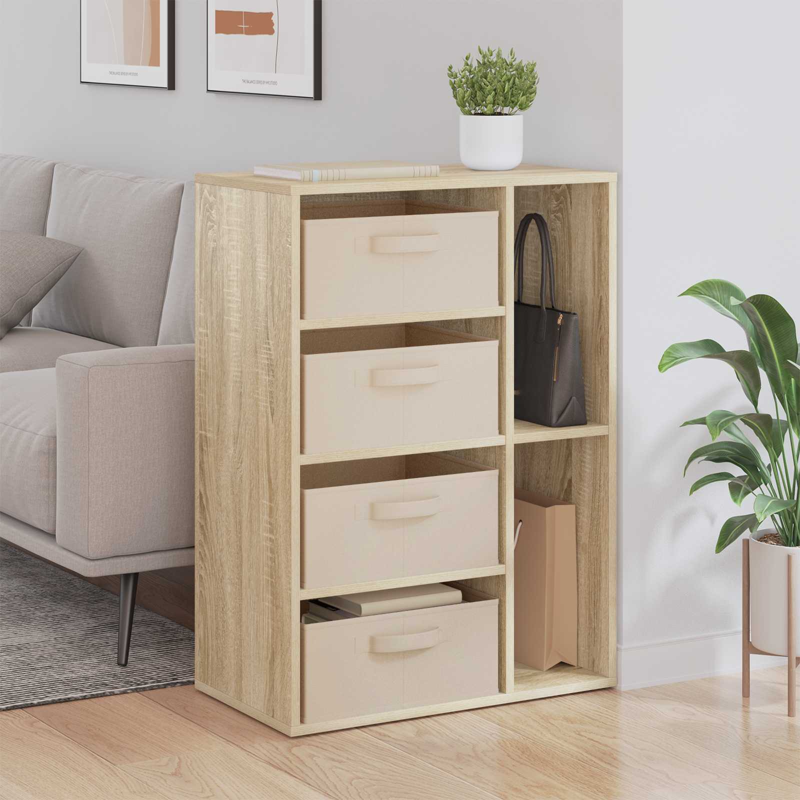 Sideboard mit Schubladen Sonoma-Eiche 60 x 33,5 x 84 cm