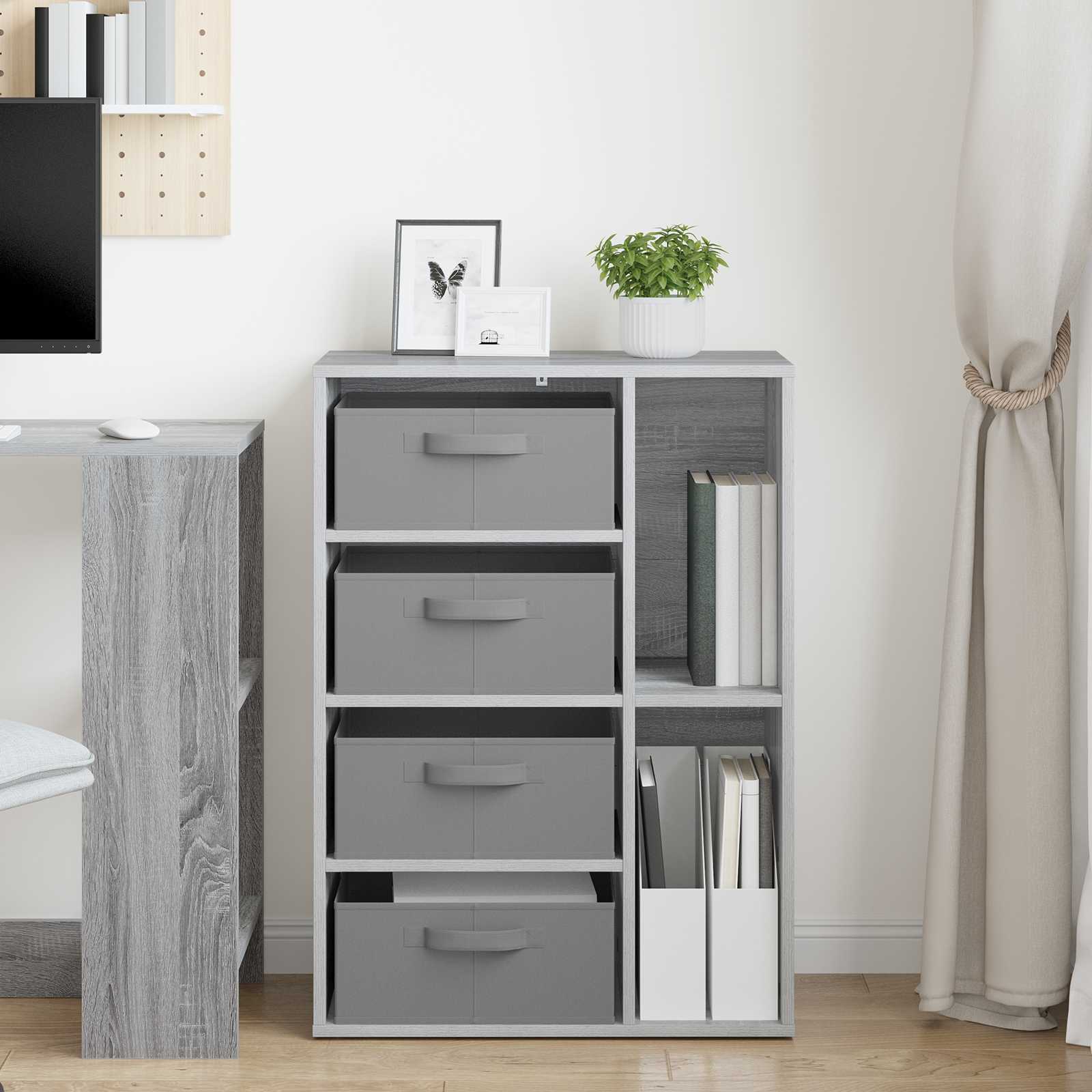 Sideboard mit Schubladen Graues Sonoma 60 x 33,5 x 84 cm