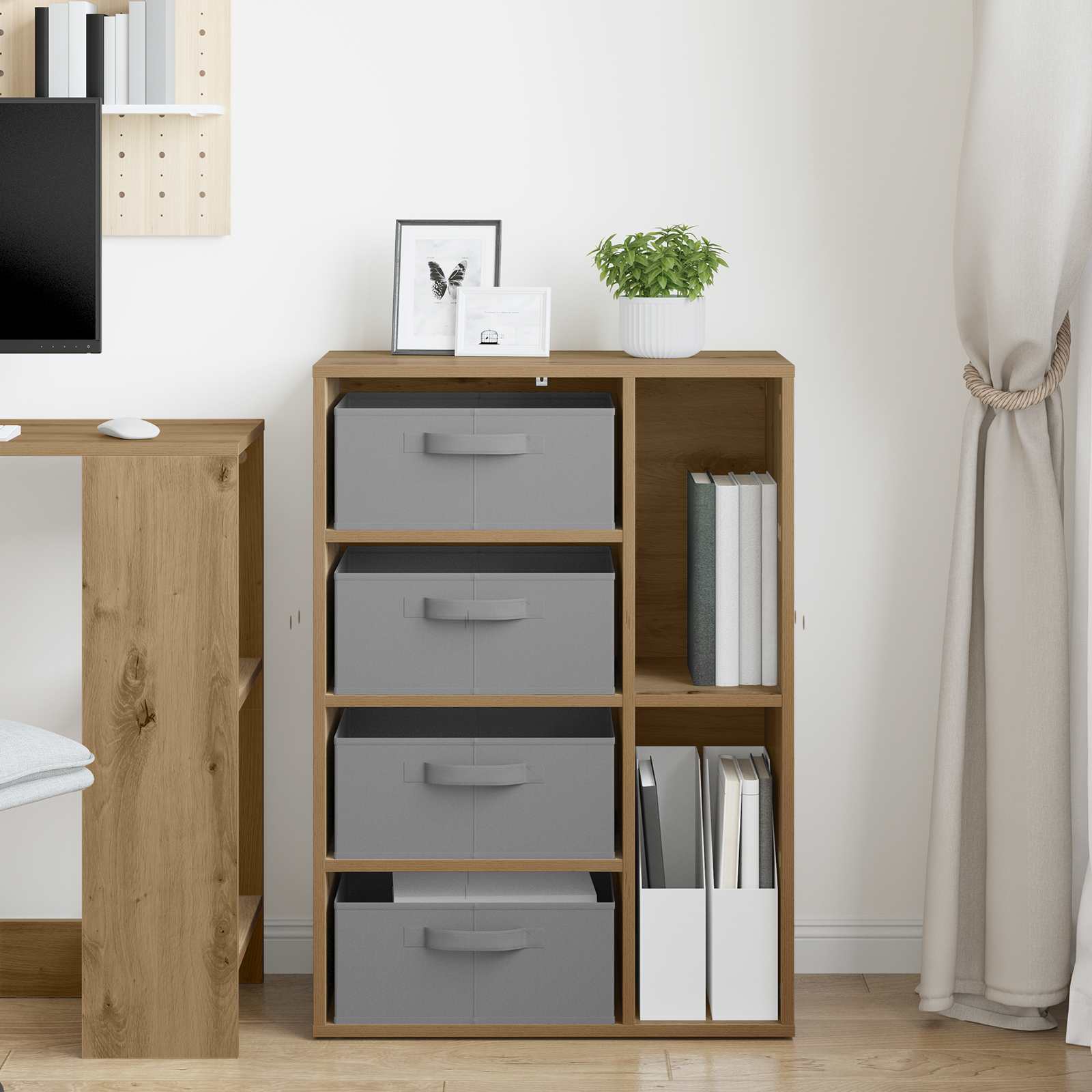 Sideboard mit Schubladen Artisan-Eiche 60 x 33,5 x 84 cm