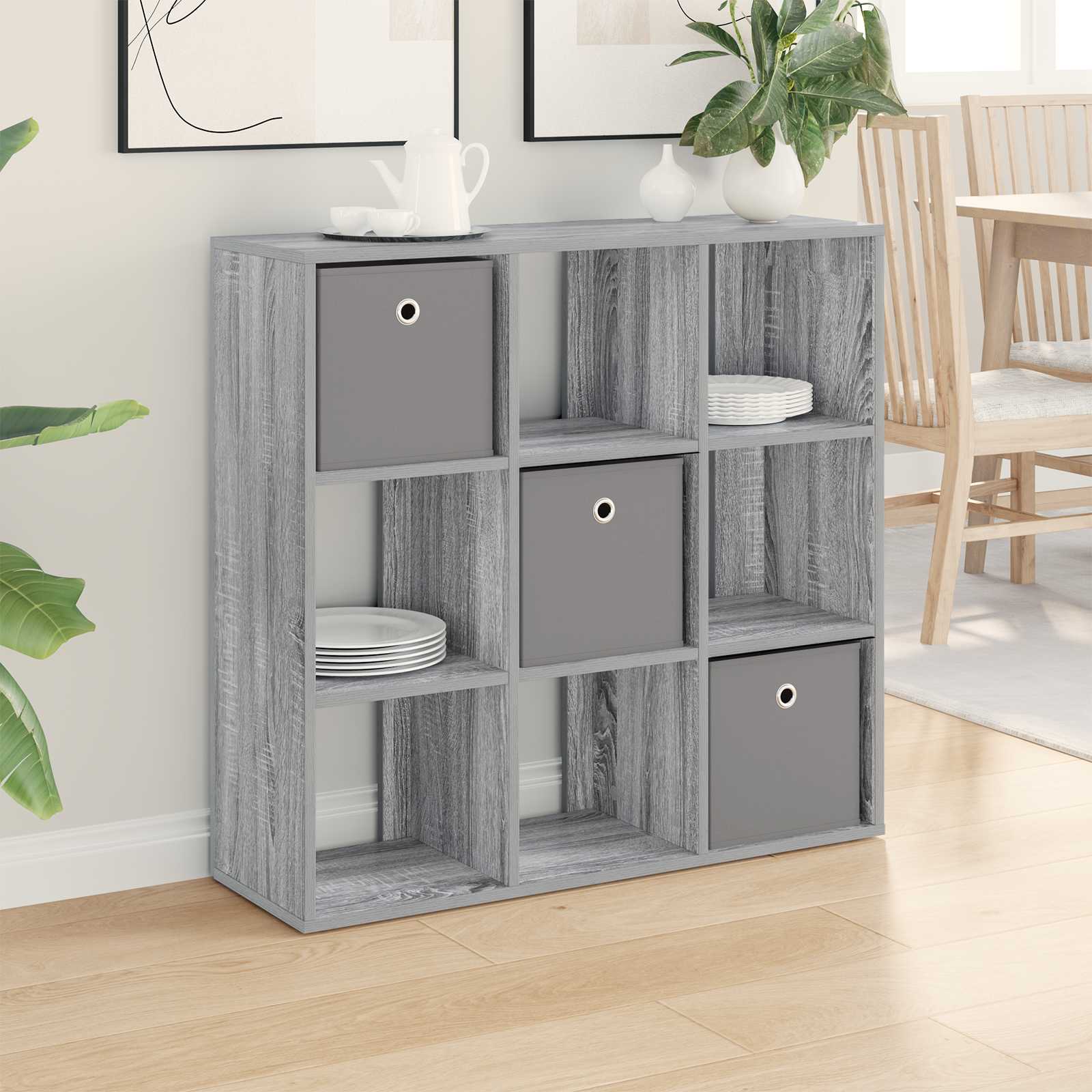 Sideboard mit Schubladen Graues Sonoma 88,5 x 29 x 84,5 cm