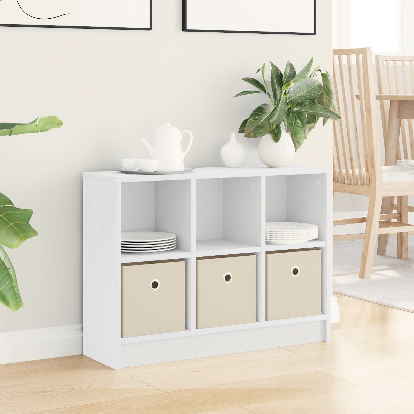 Sideboard mit Schubladen Weiß 73,5 x 22,5 x 53,5 cm