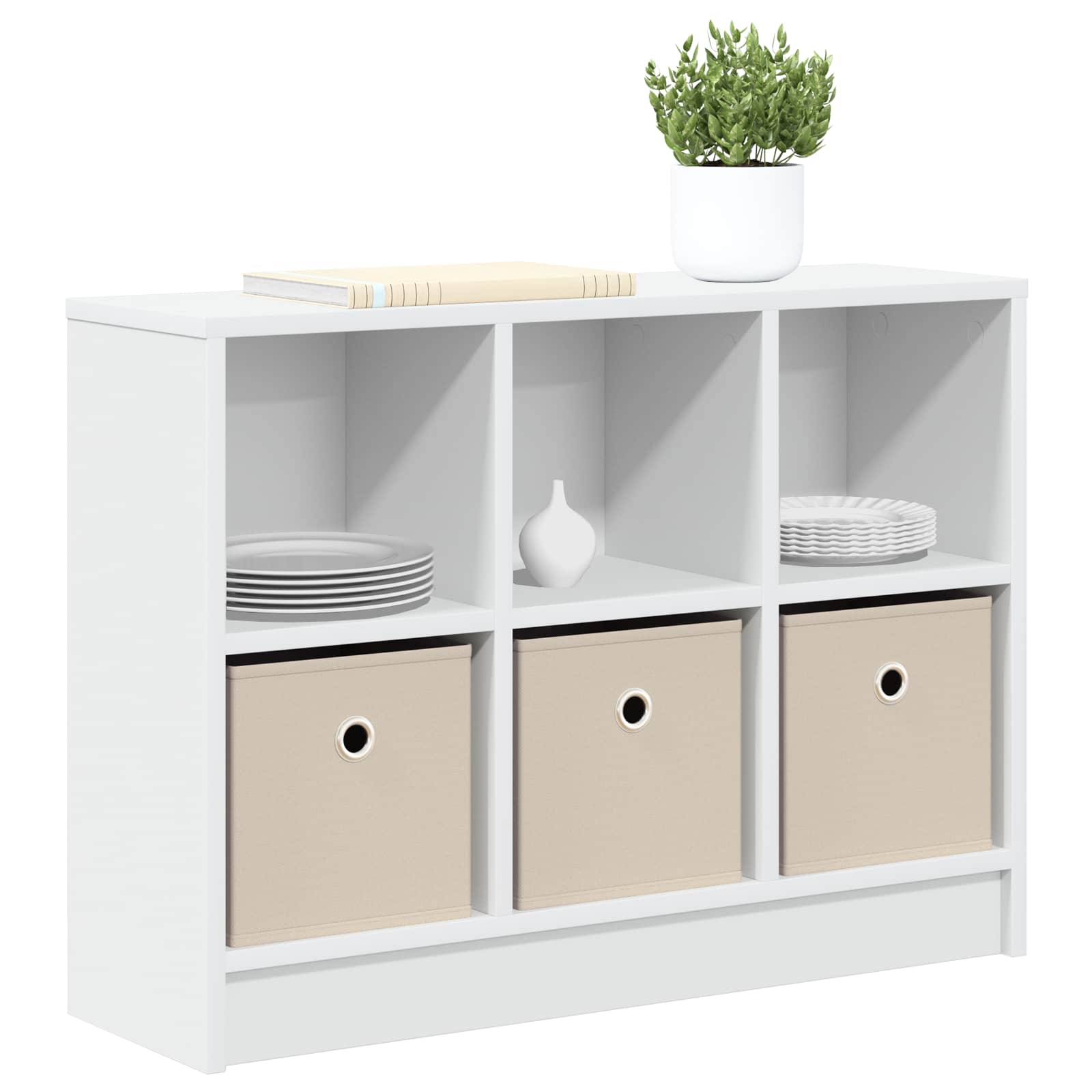 Sideboard mit Schubladen Weiß 73,5 x 22,5 x 53,5 cm