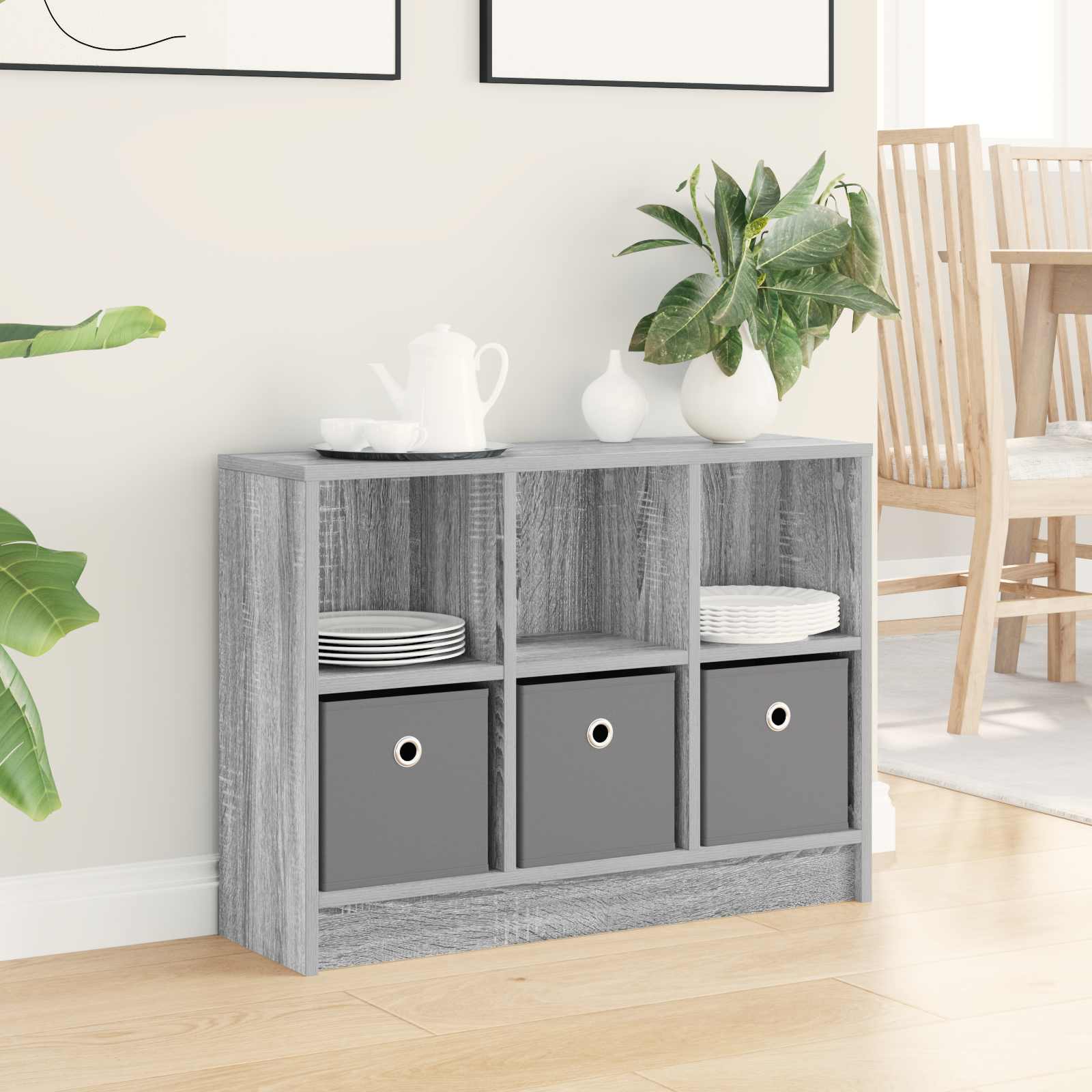 Sideboard mit Schubladen Graues Sonoma 73,5 x 22,5 x 53,5 cm