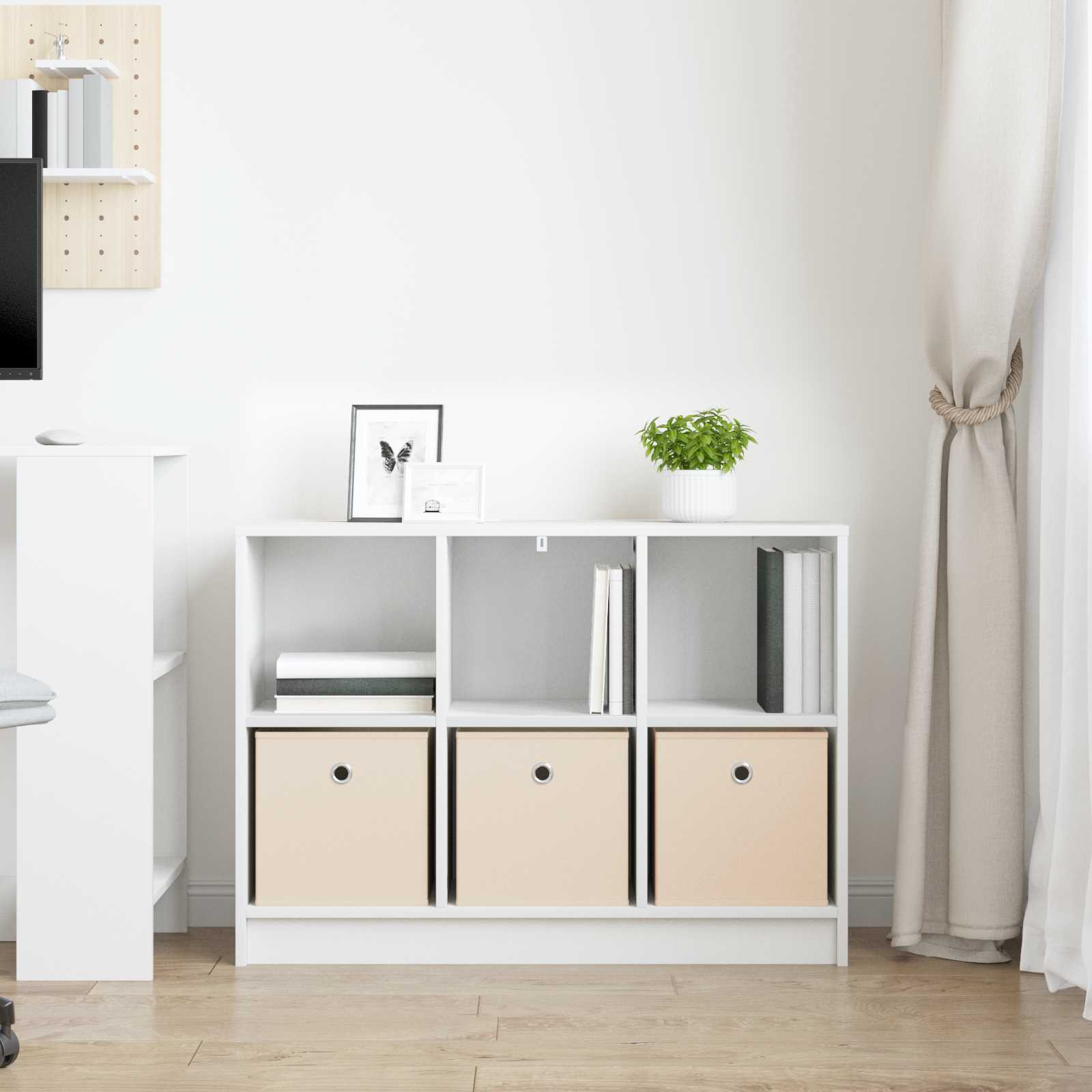 Sideboard mit Schubladen Weiß 88,5 x 27,5 x 63,5 cm