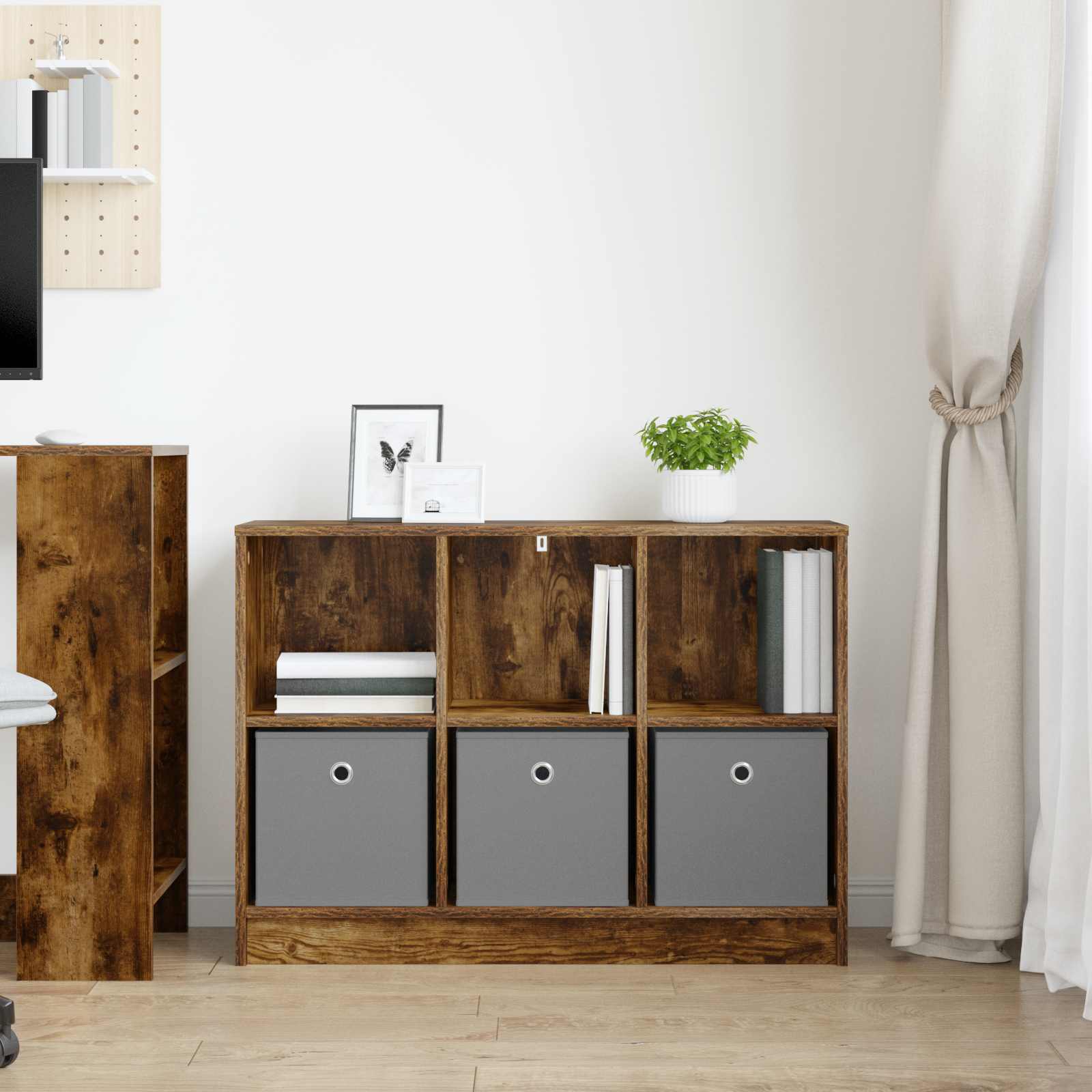 Sideboard Geräucherte Eiche 88,5 x 27,5 x 63,5 cm