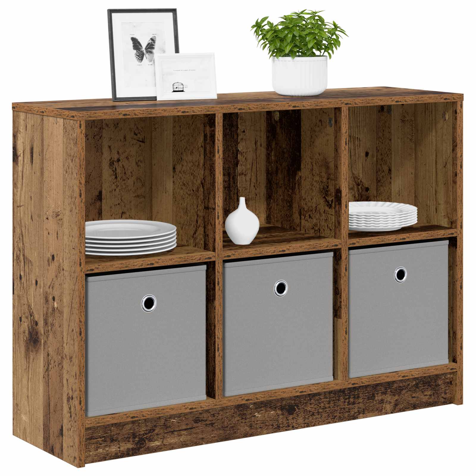 Sideboard mit Schubladen Altholz 88,5 x 27,5 x 63,5 cm