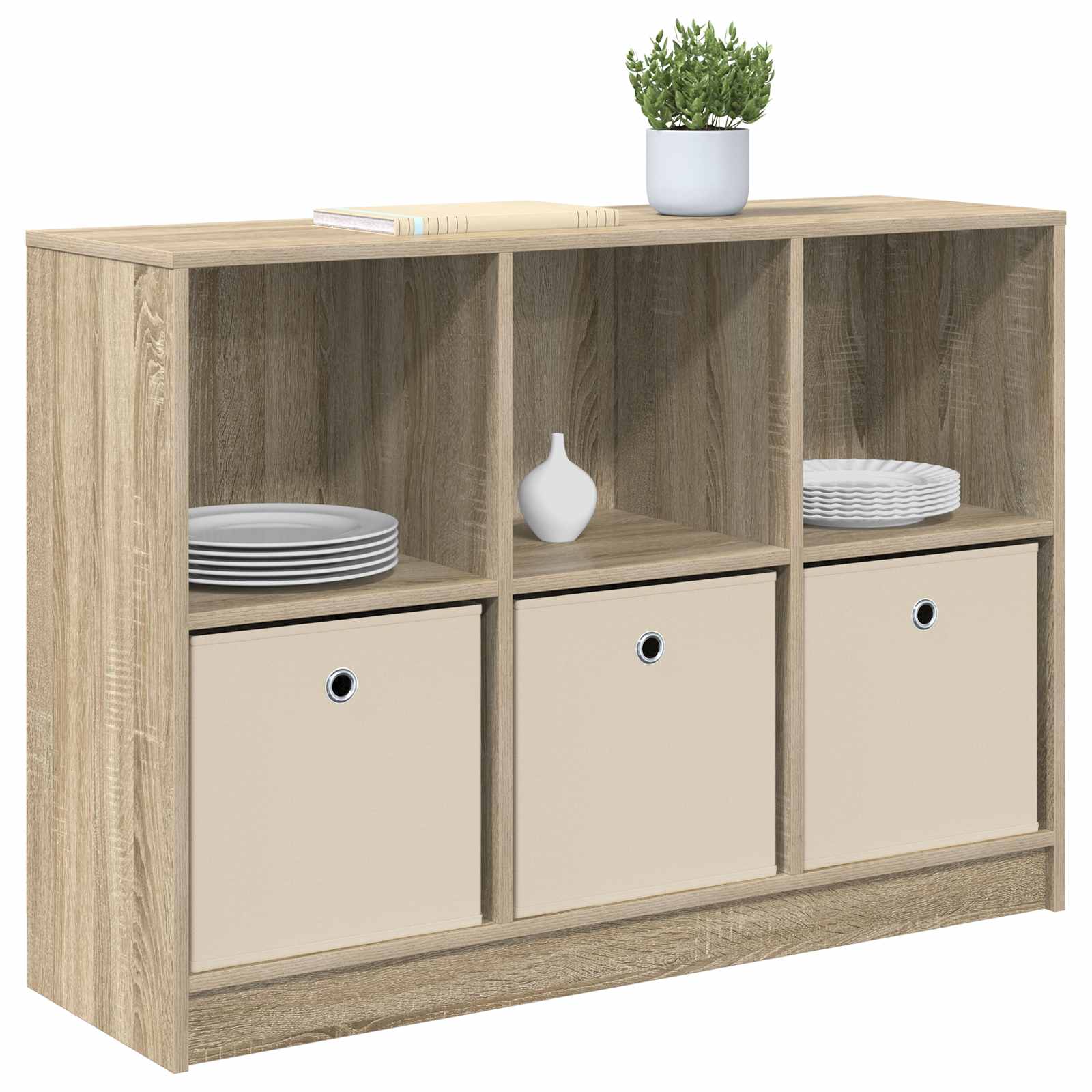 Sideboard mit Schubladen Sonoma-Eiche 102 x 32 x 73,5 cm
